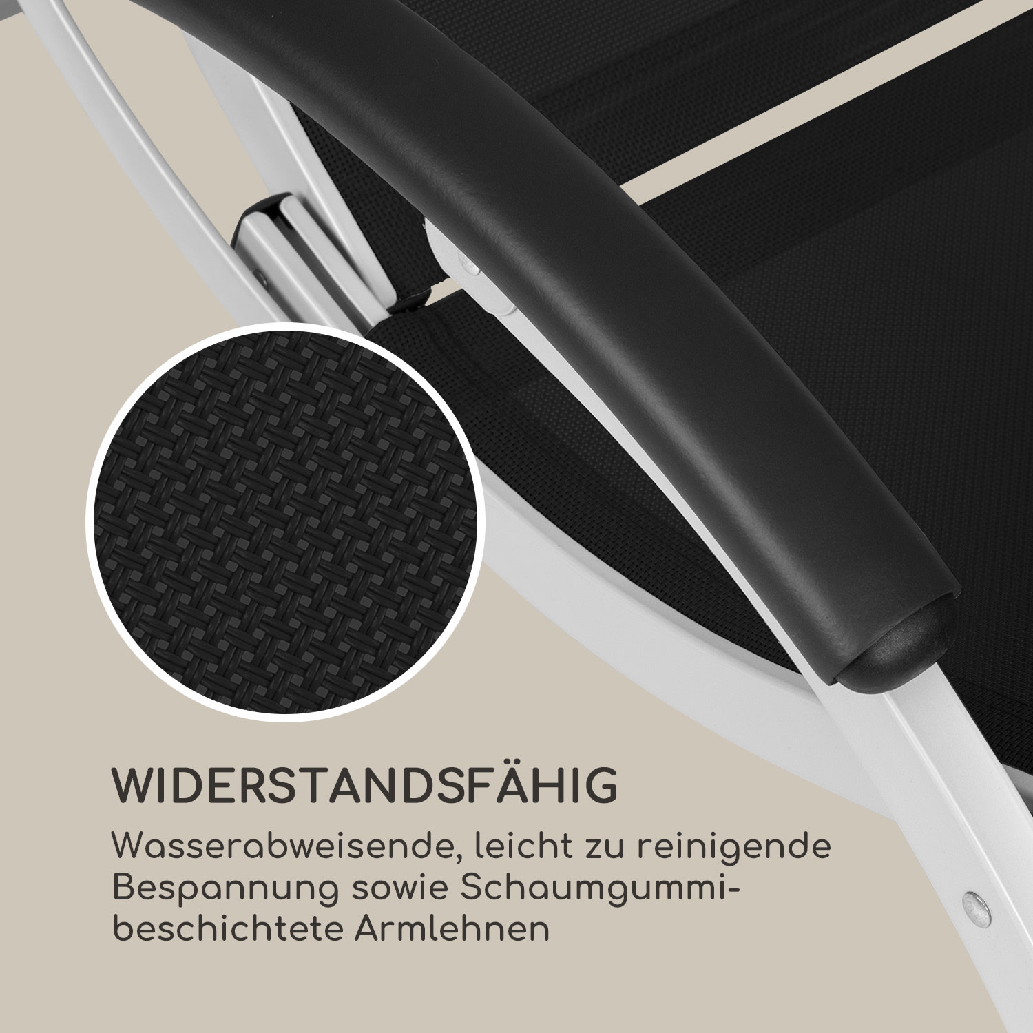 Sunnyvale Liegestuhl mit Fußteil Aluminium 4-Stufen Schwarz