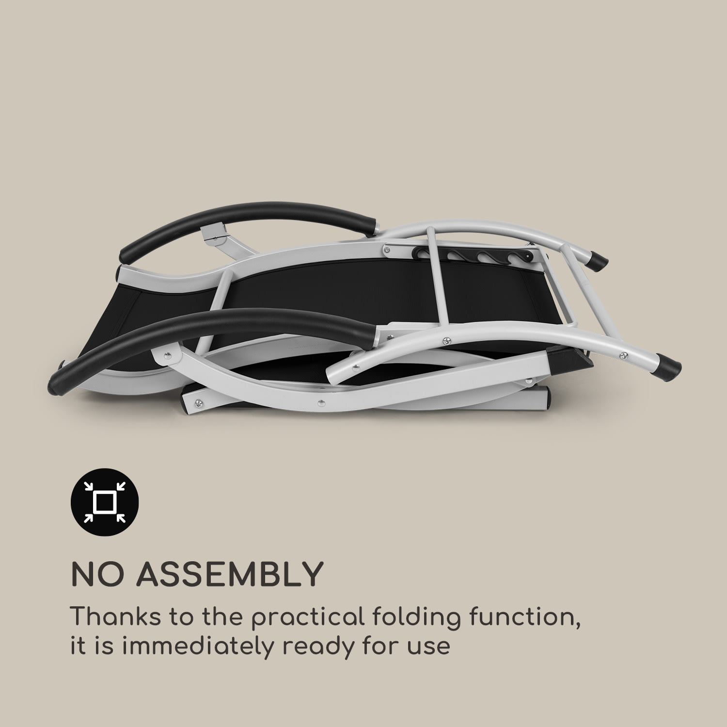 Sunnyvale, lehátko s podnožkou, hliník, 4 úrovně Černá