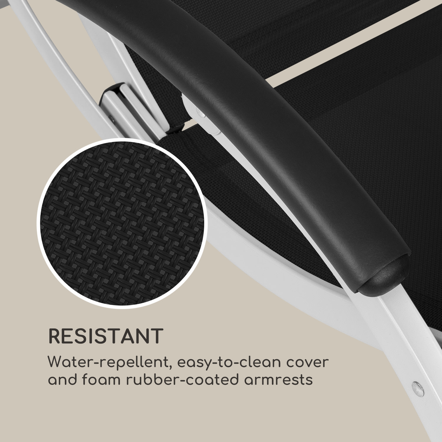 Sunnyvale, lehátko s podnožkou, hliník, 4 úrovně Černá