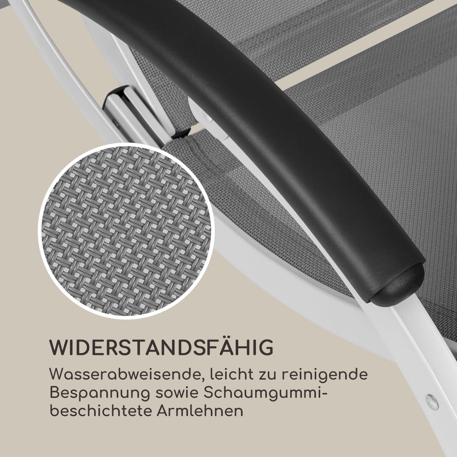 Sunnyvale Liegestuhl mit Fußteil Aluminium 4-Stufen Dunkelgrau