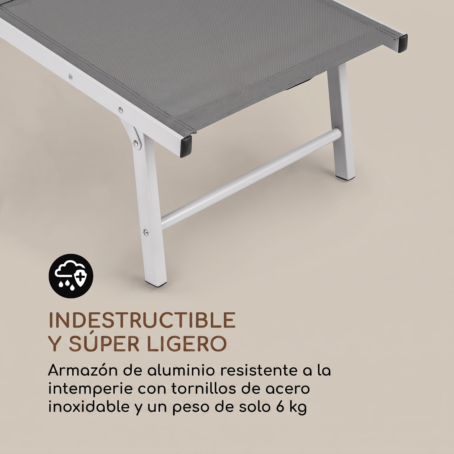 Tumbona Sunnyvale con reposapiés Aluminio 4 posiciones Gris Oscuro