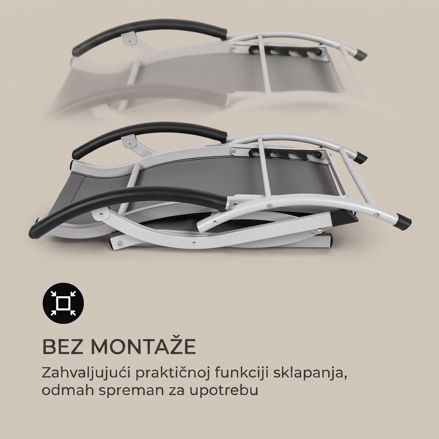 Sunnyvale, ležaljka s naslonom za noge, aluminij, 4 razine Tamno siva