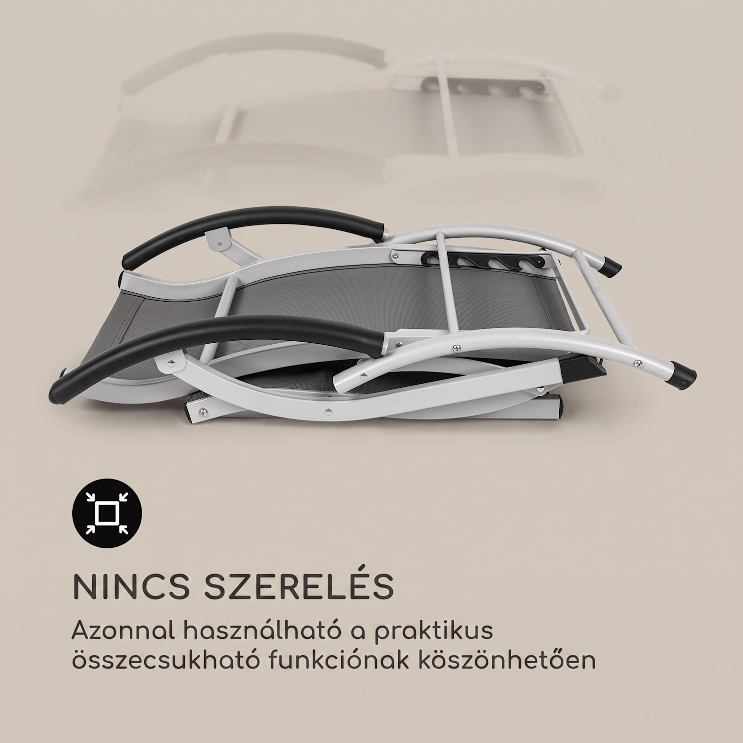 Sunnyvale, nyugágy lábtartóval, alumínium, 4 szint Sötét szürke
