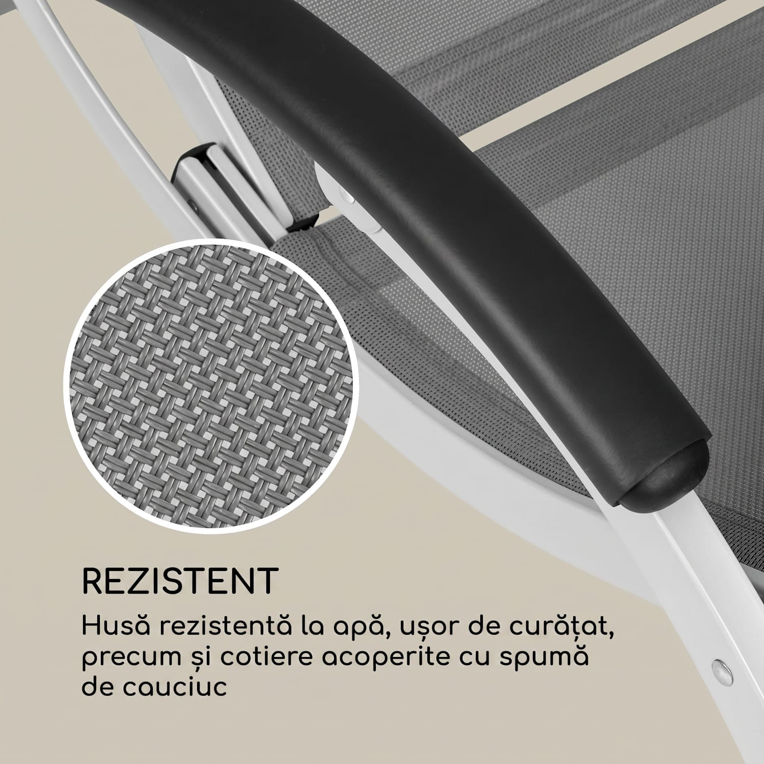 Sunnyvale, șezlong cu suport pentru picioare, aluminiu, pe 4 niveluri Gri închis