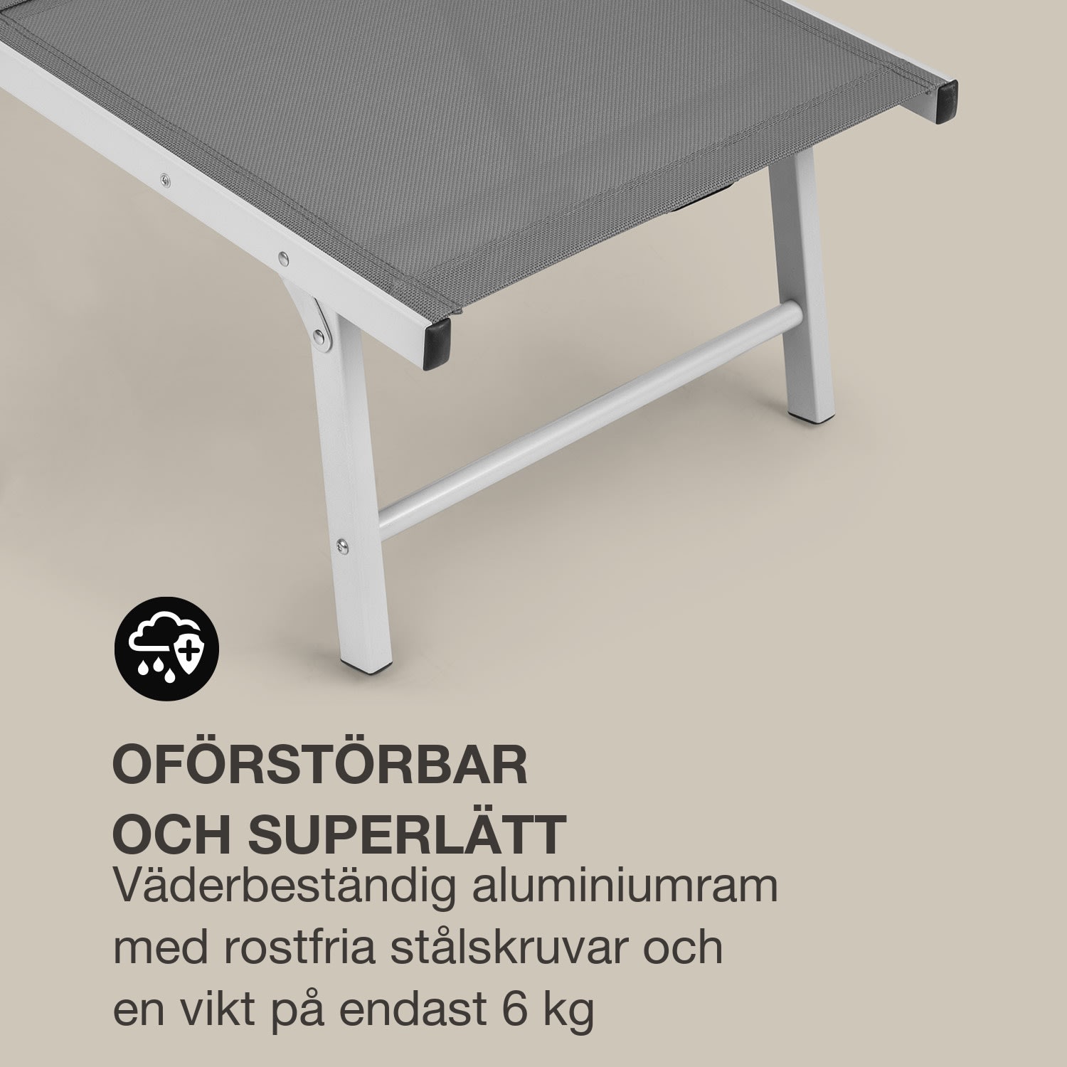 Sunnyvale Liggfåtölj med fotdel aluminium 4 nivåer Mörkgrå