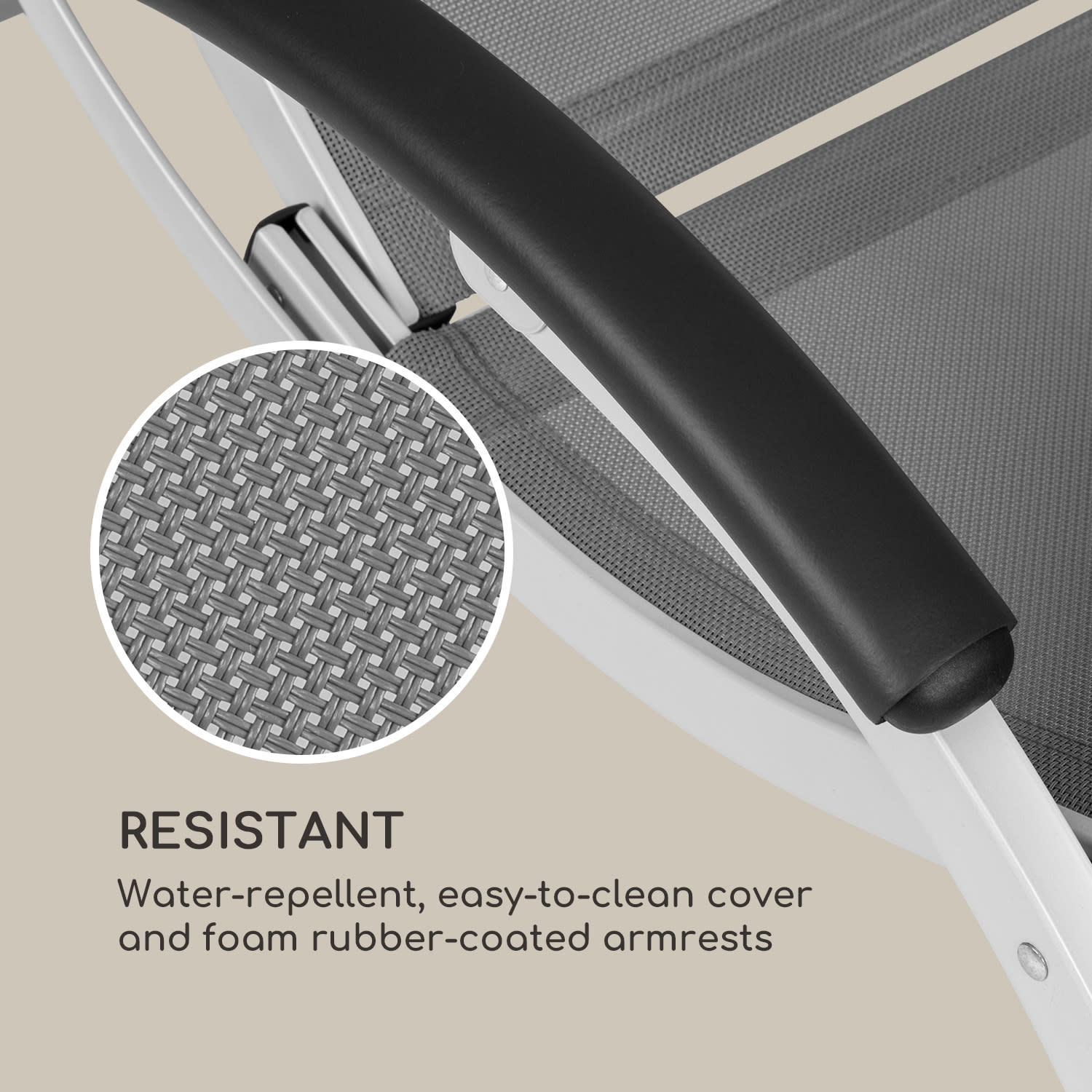 Tumbona Sunnyvale con reposapiés Aluminio 4 posiciones Gris Oscuro