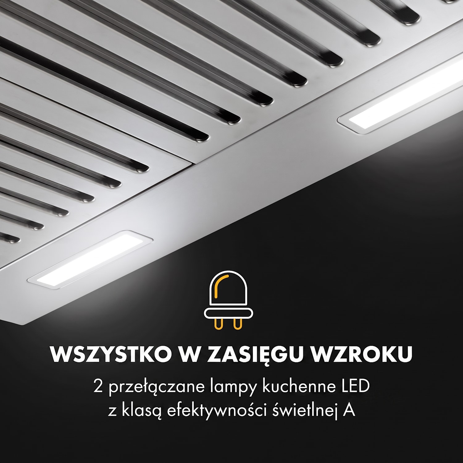 Purista Americana, okap kuchenny podszafkowy, filtr z przegrodą, 306 m³/h 