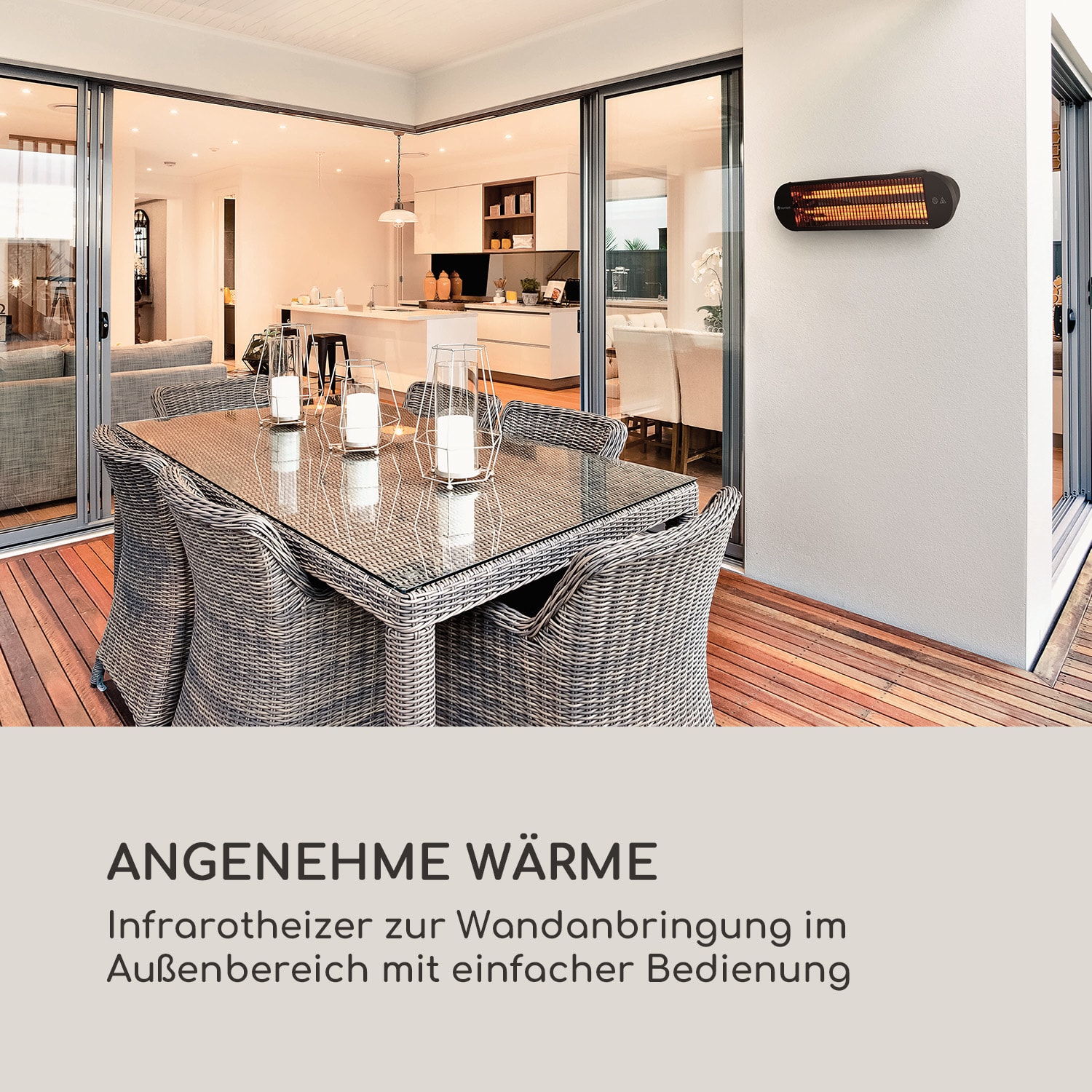 Gold Bar 2000 Swing Infrarotheizstrahler 2000W 60° Oszillation Schwarz