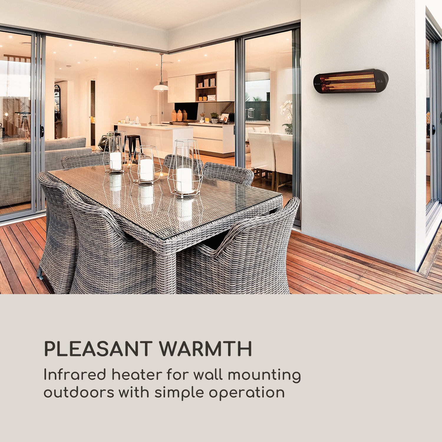 Blum Gold Bar 2000 Swing Estufa exterior 2000W 60° Oscilación Negro