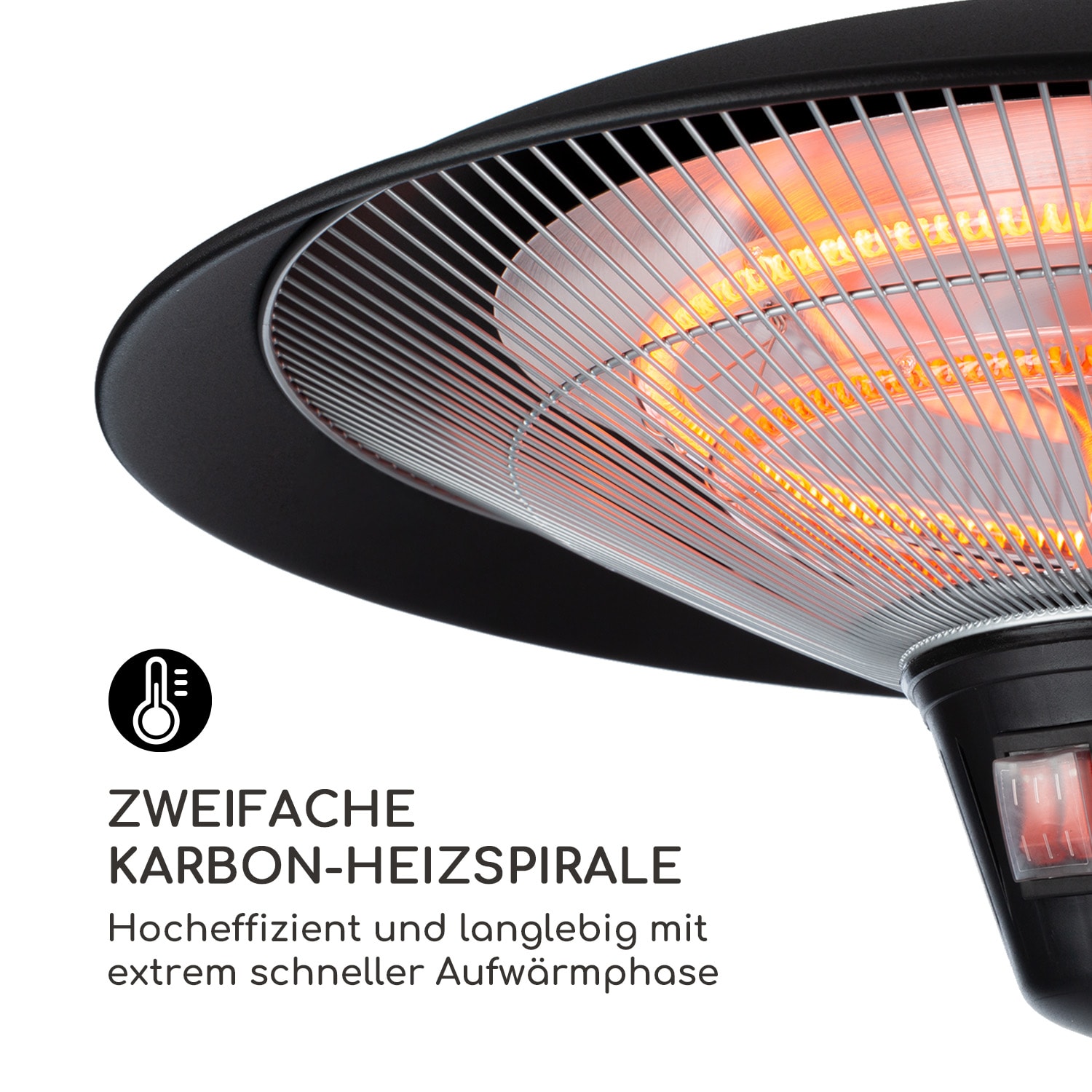 Loras Infrarot-Heizstrahler Carbon-Heizspiralen 2100W IP44 