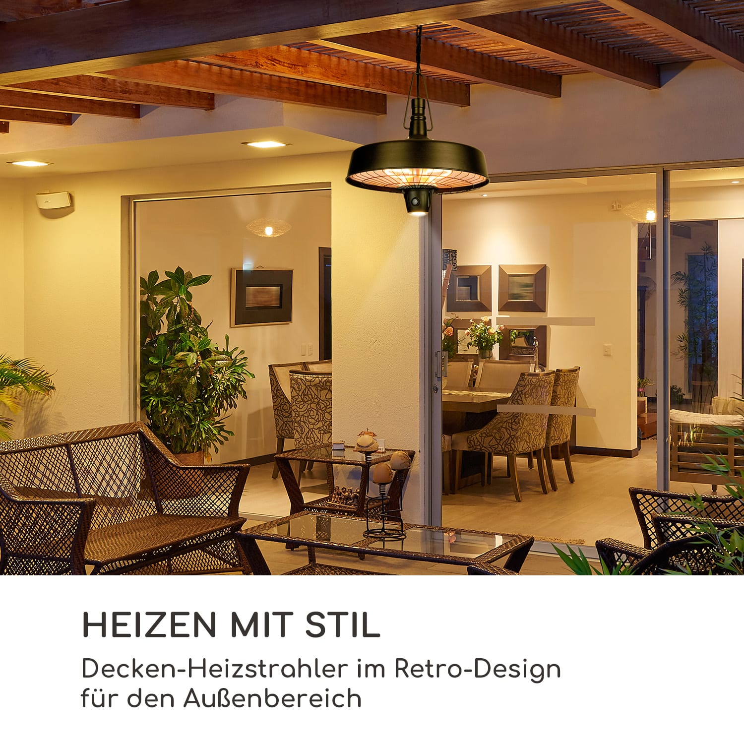 Camden Heat Deluxe Infrarot-Heizstrahler 2500W LED IP24 Decke 2500 W | Schwarz