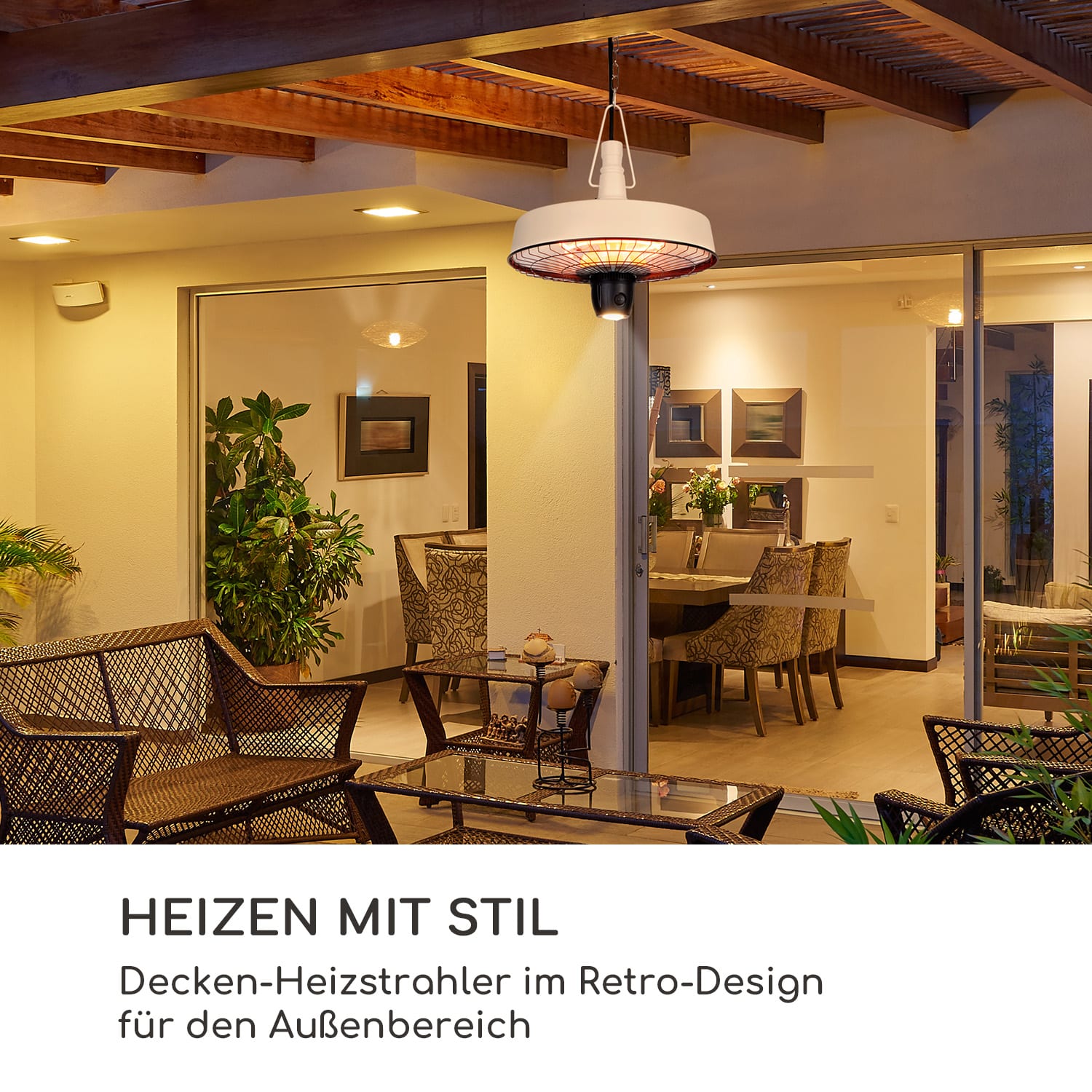 Camden Heat Deluxe Infrarot-Heizstrahler 2100W LED IP24 Decke 2100 W | Weiß