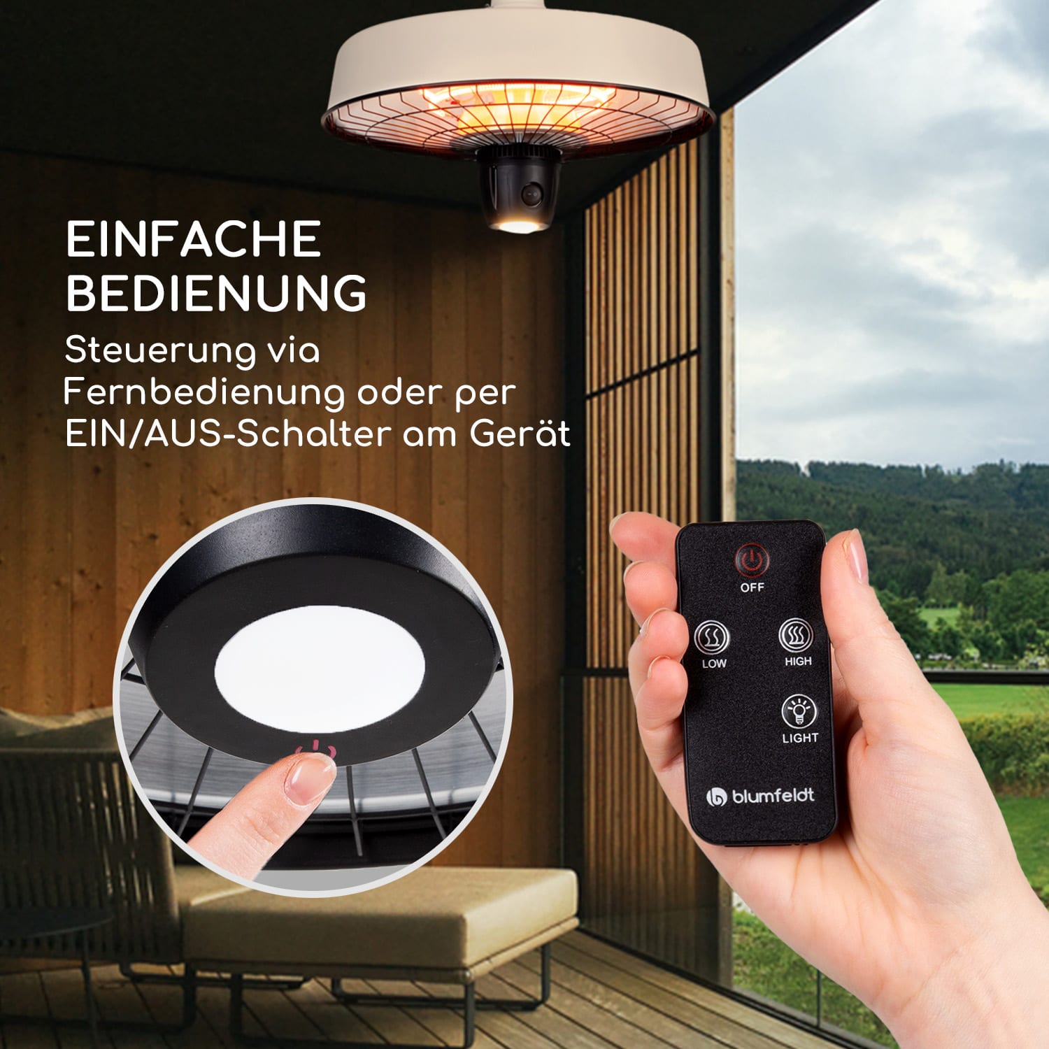 Camden Heat Deluxe Chauffage rayonnant infrarouge 2100W LED IP24 plafond 2100 W | Blanc