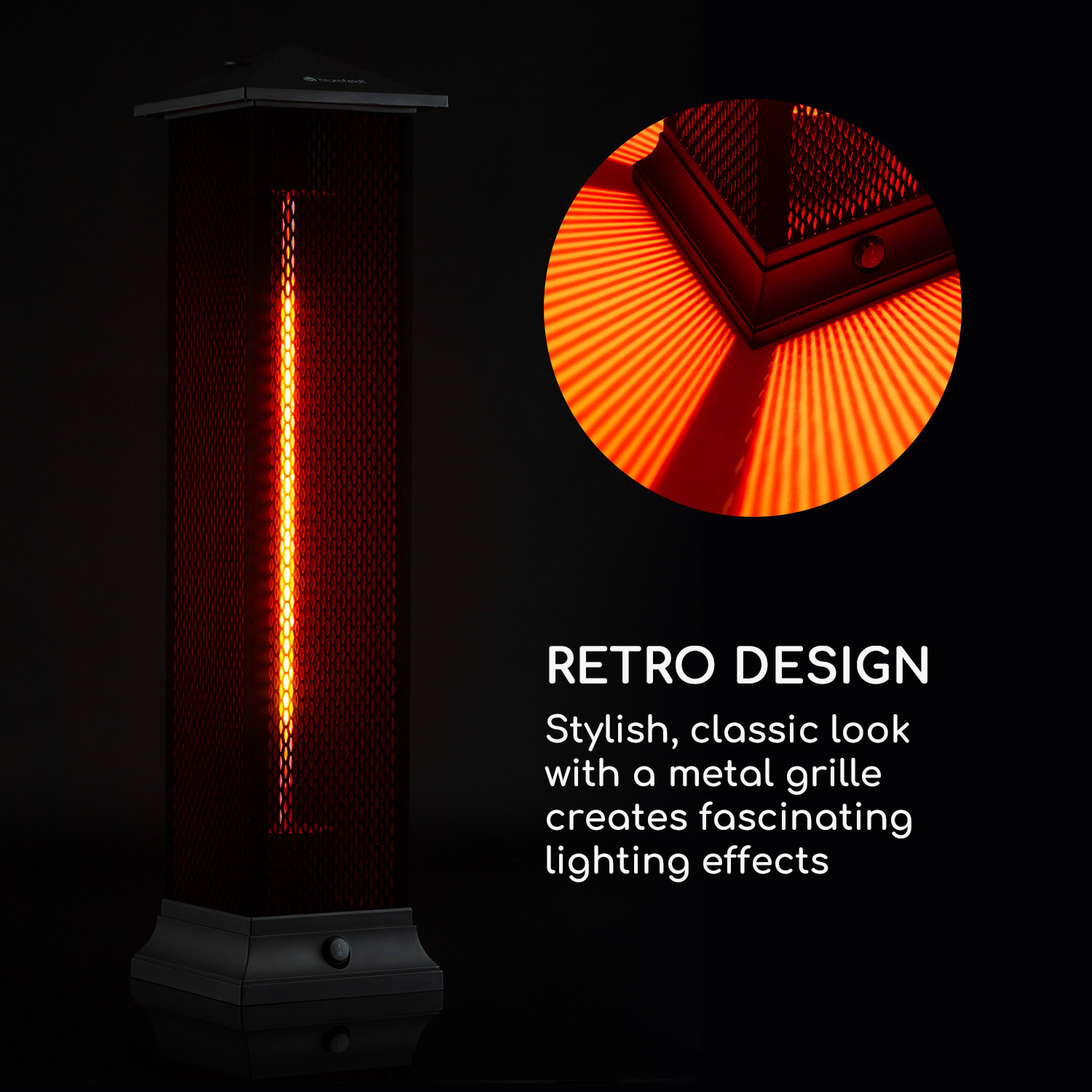 Heat Tower radiateur infrarouge 1500 W élément chauffant au carbone IP55