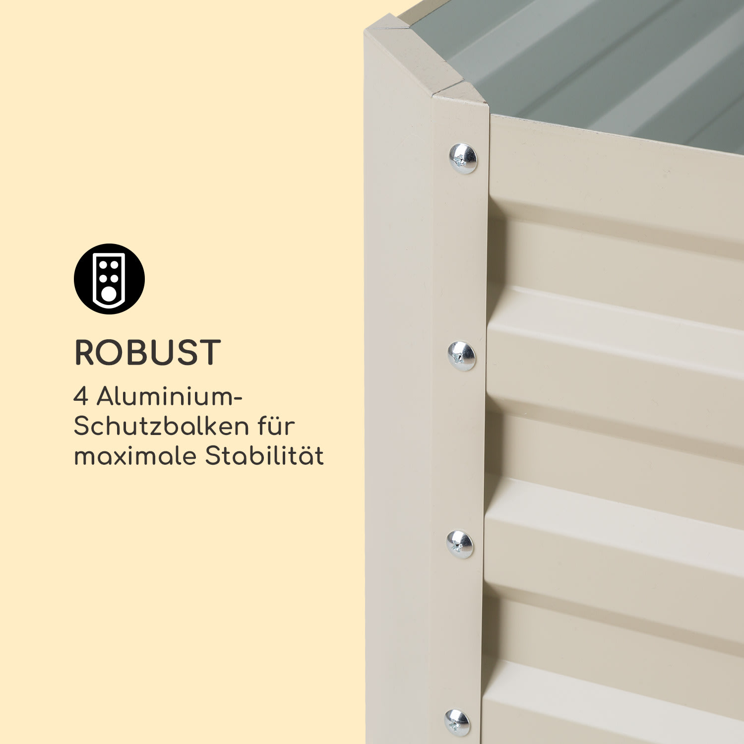 Blum High Grow Straight potager surélevé 120x60x60cm 432 l acier 120 x 60 x 60 cm | Crème