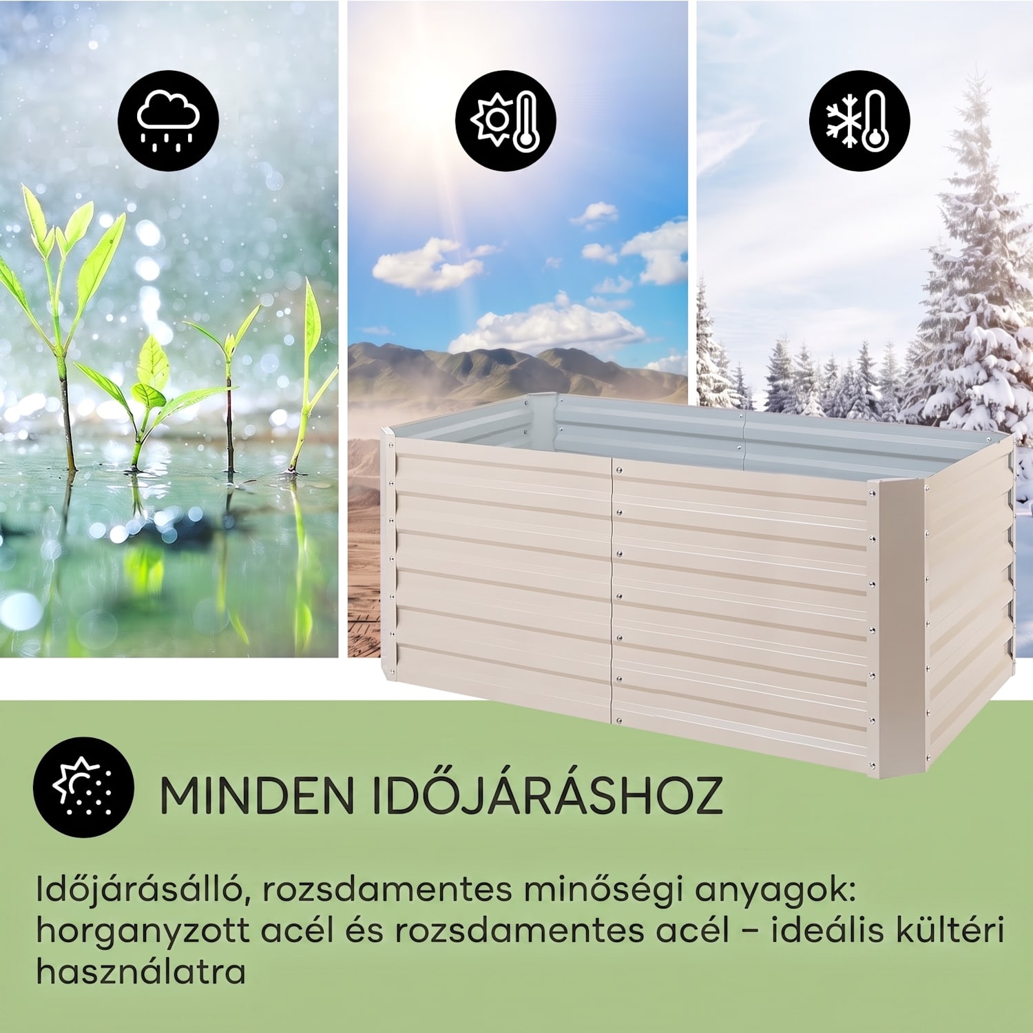 Blum High Grow Straight, magaságyás, 120 x 60 x 60 cm, 432l, acél 120 x 60 x 60 cm | Krém