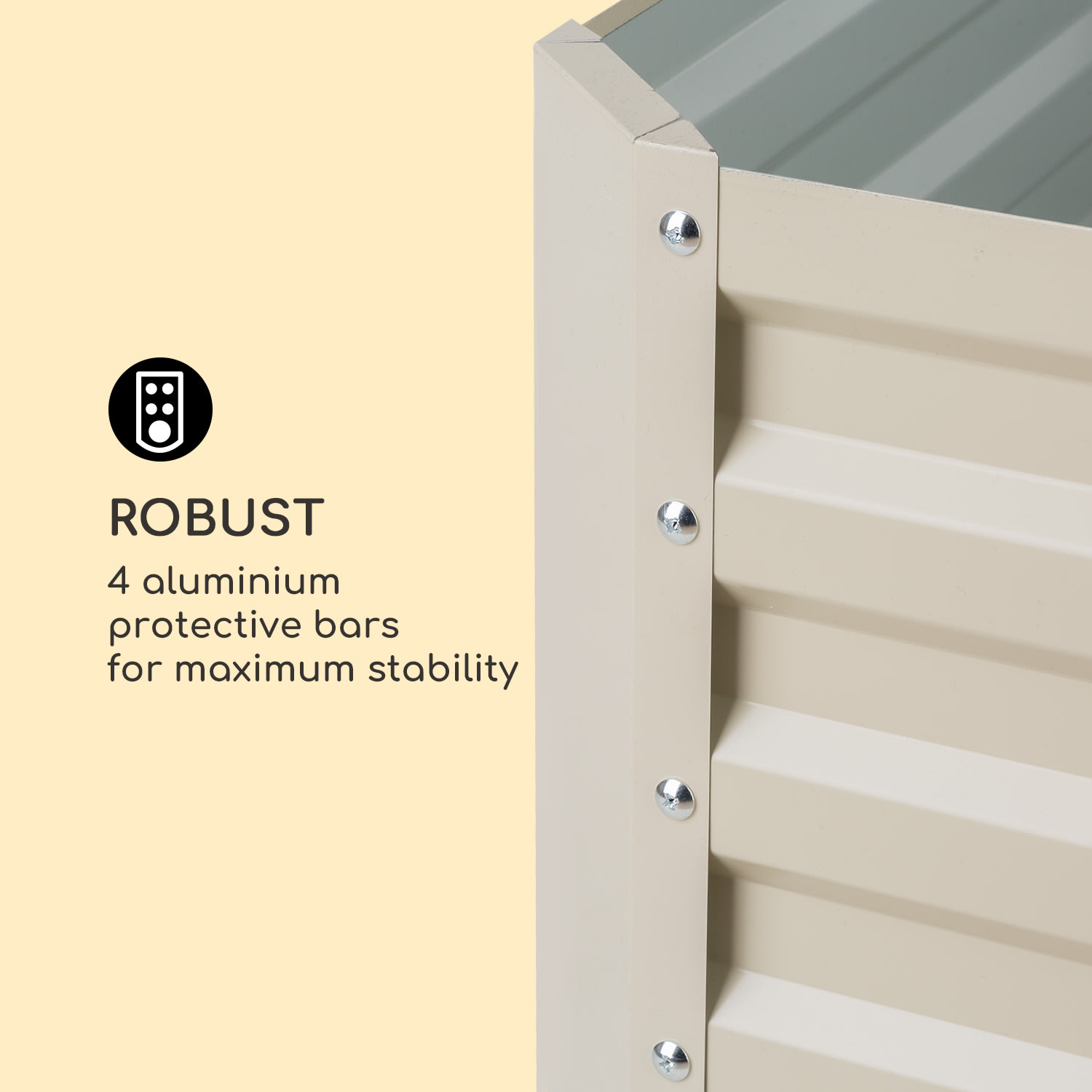 Blum High Grow Straight Jardinera elevada 100 x 60 x 60 cm 432 litros acero 120 x 60 x 60 cm | Crema