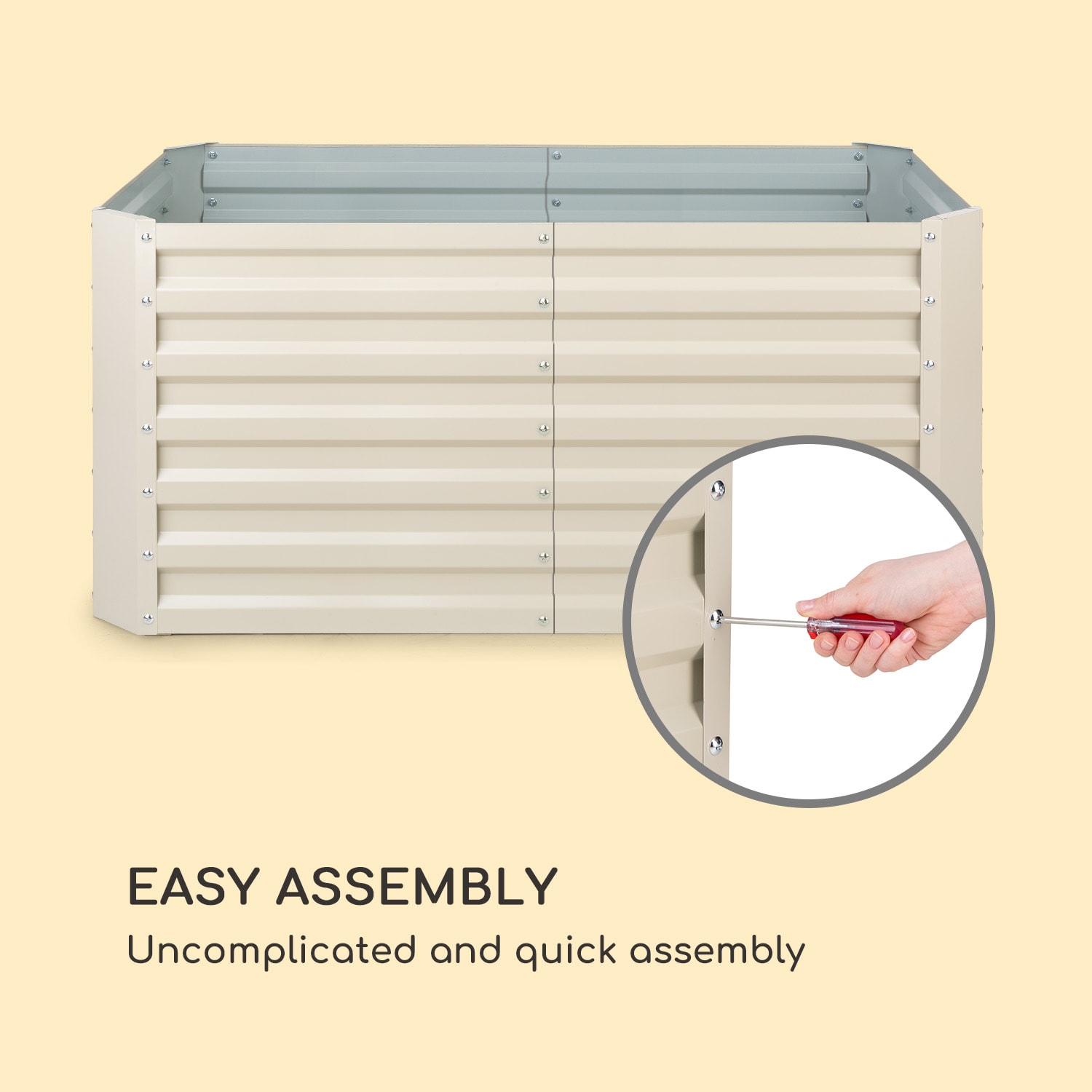 Blum High Grow Straight Jardinera elevada 100 x 60 x 60 cm 432 litros acero 120 x 60 x 60 cm | Crema