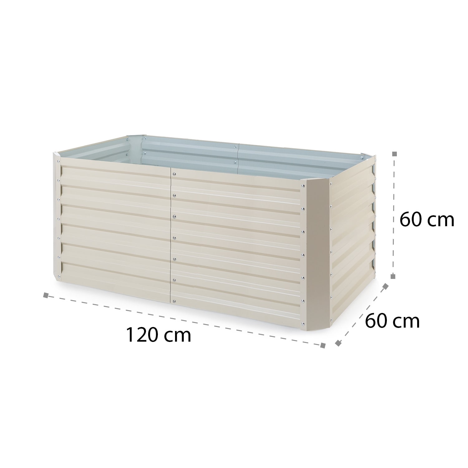 Blum High Grow Straight Jardinera elevada 100 x 60 x 60 cm 432 litros acero 120 x 60 x 60 cm | Crema