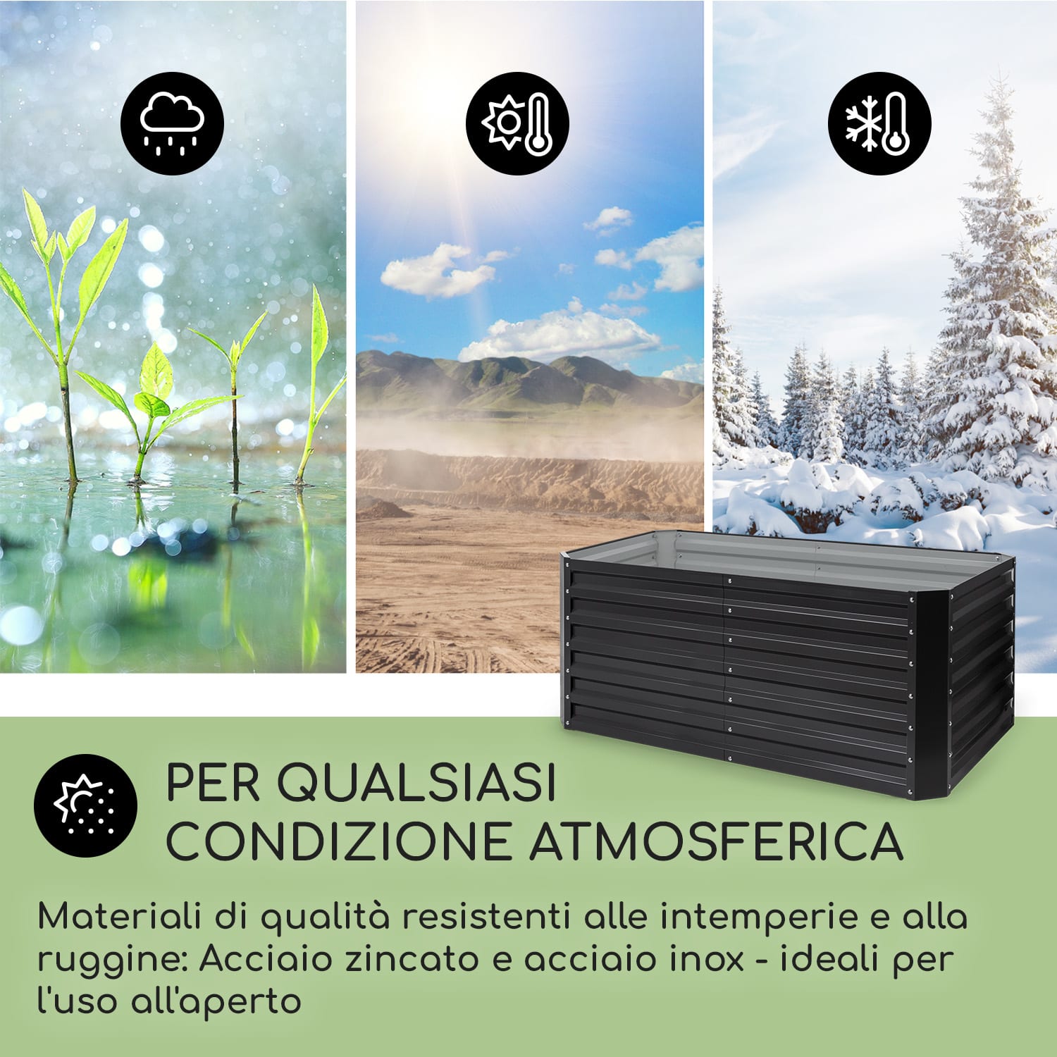 Blum High Grow Straight, Aiuola Rialzata, 120x60x60cm, 432l, Acciaio 120 x 60 x 60 cm | Antracite