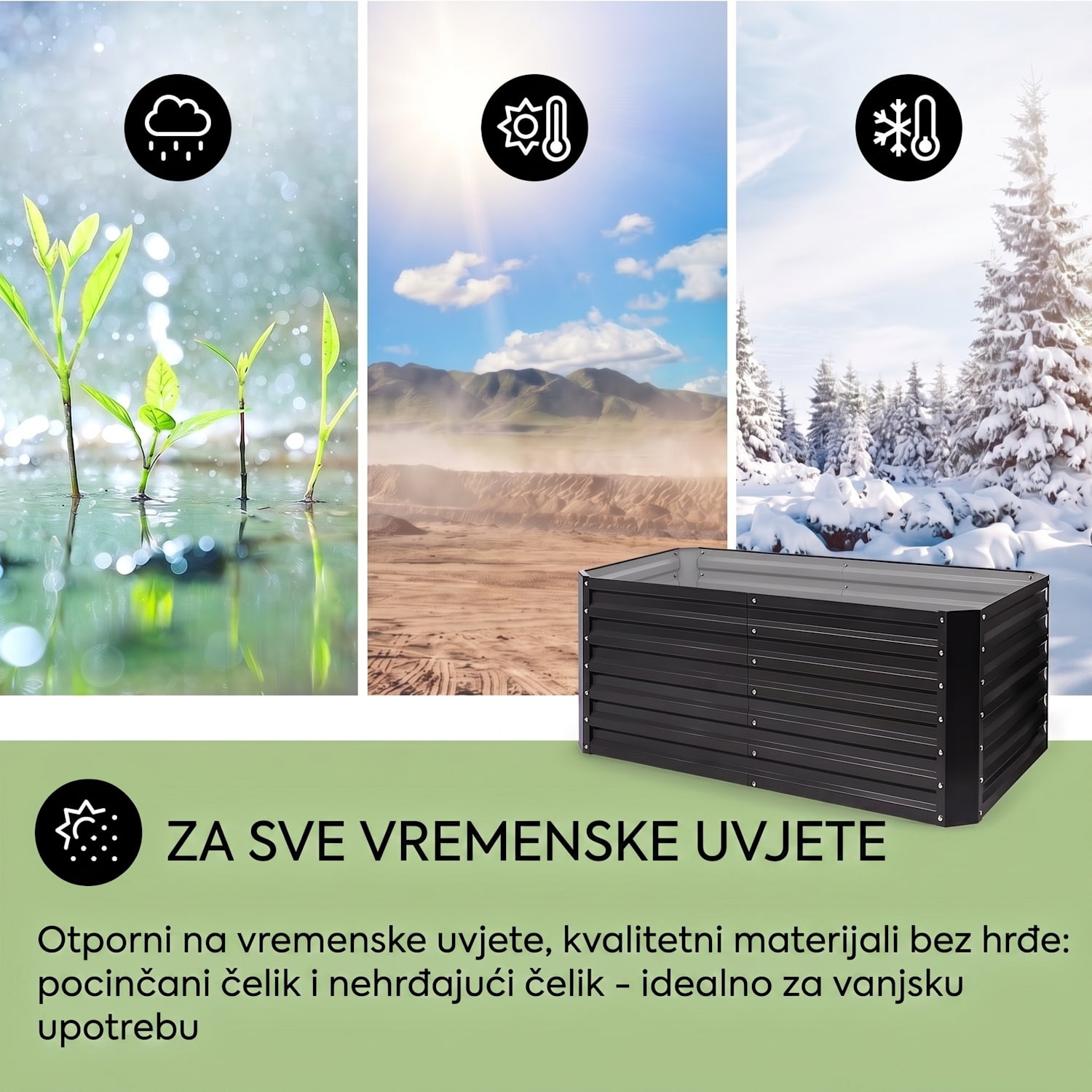 High Grow Straight, povišeni cvjetnjak, 120 x 60 x 60 cm, 432 l, čelik 120 x 60 x 60 cm | Antracit