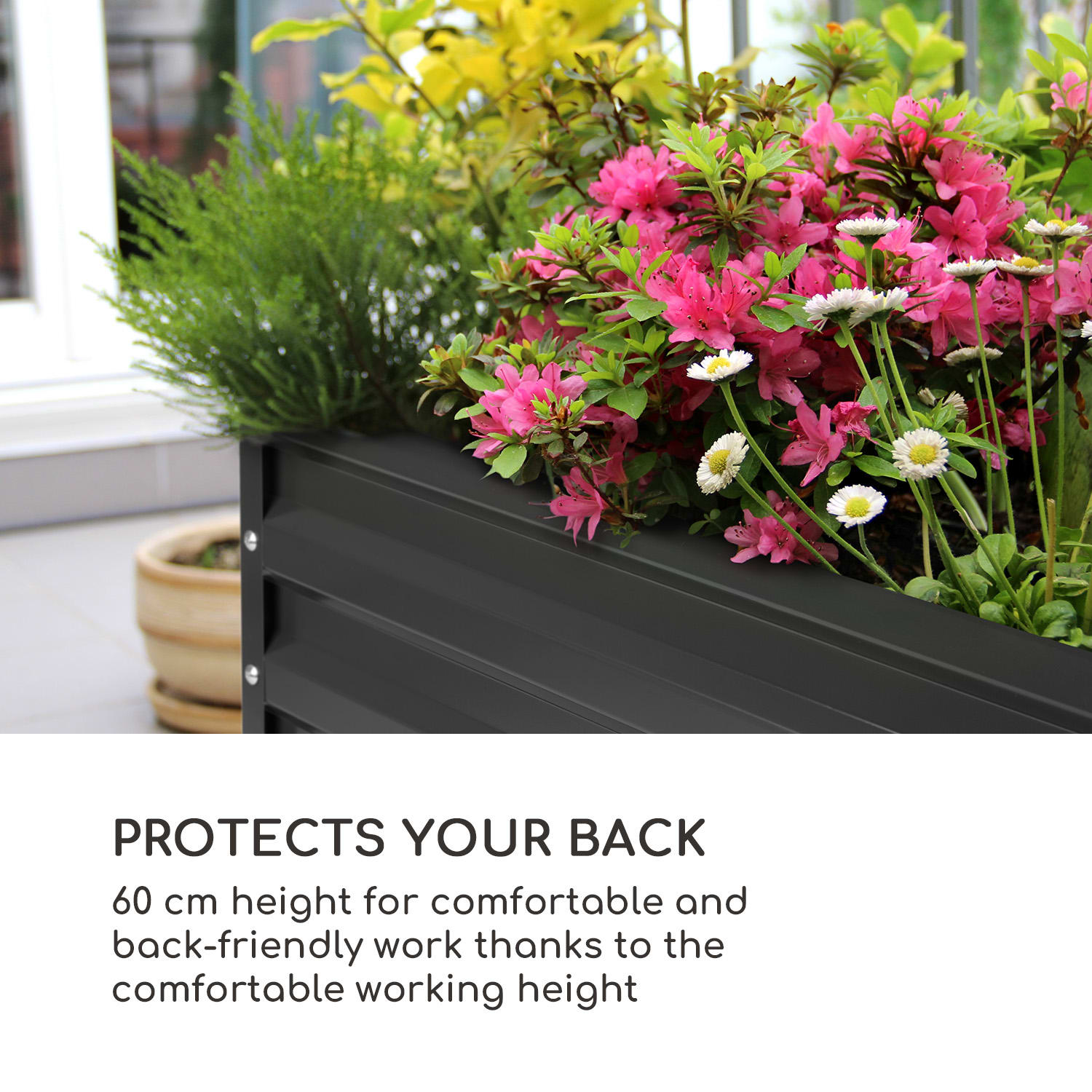 High Grow Straight, visoka greda, 120 x 60 x 60 cm, 432 l, jeklo 120 x 60 x 60 cm | Antracit