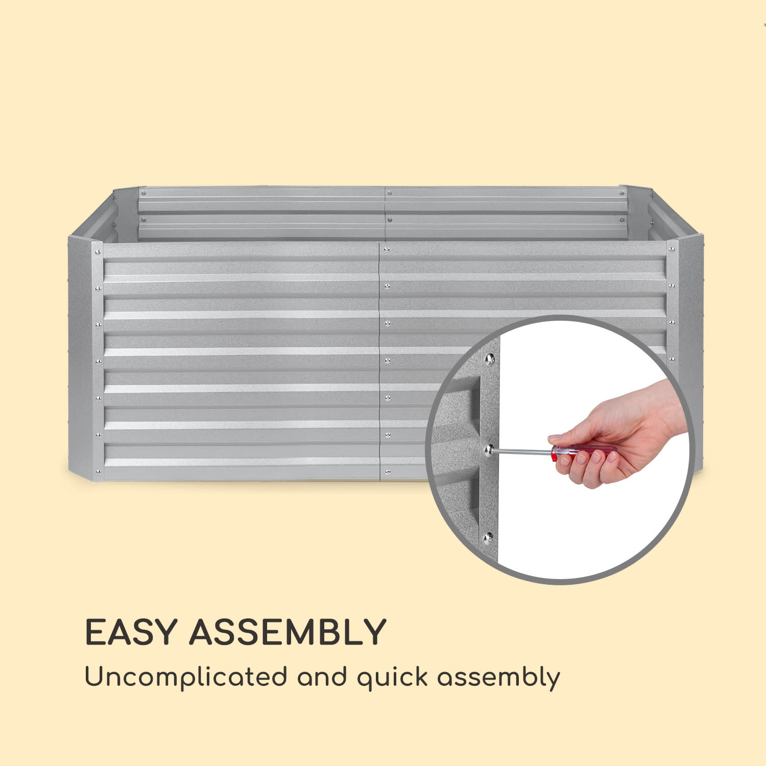 High Grow Straight, ghiveci ridicat, 200 x 60 x 100 cm, 1200 l, oțel 200 x 100 x 60 cm | Argintiu