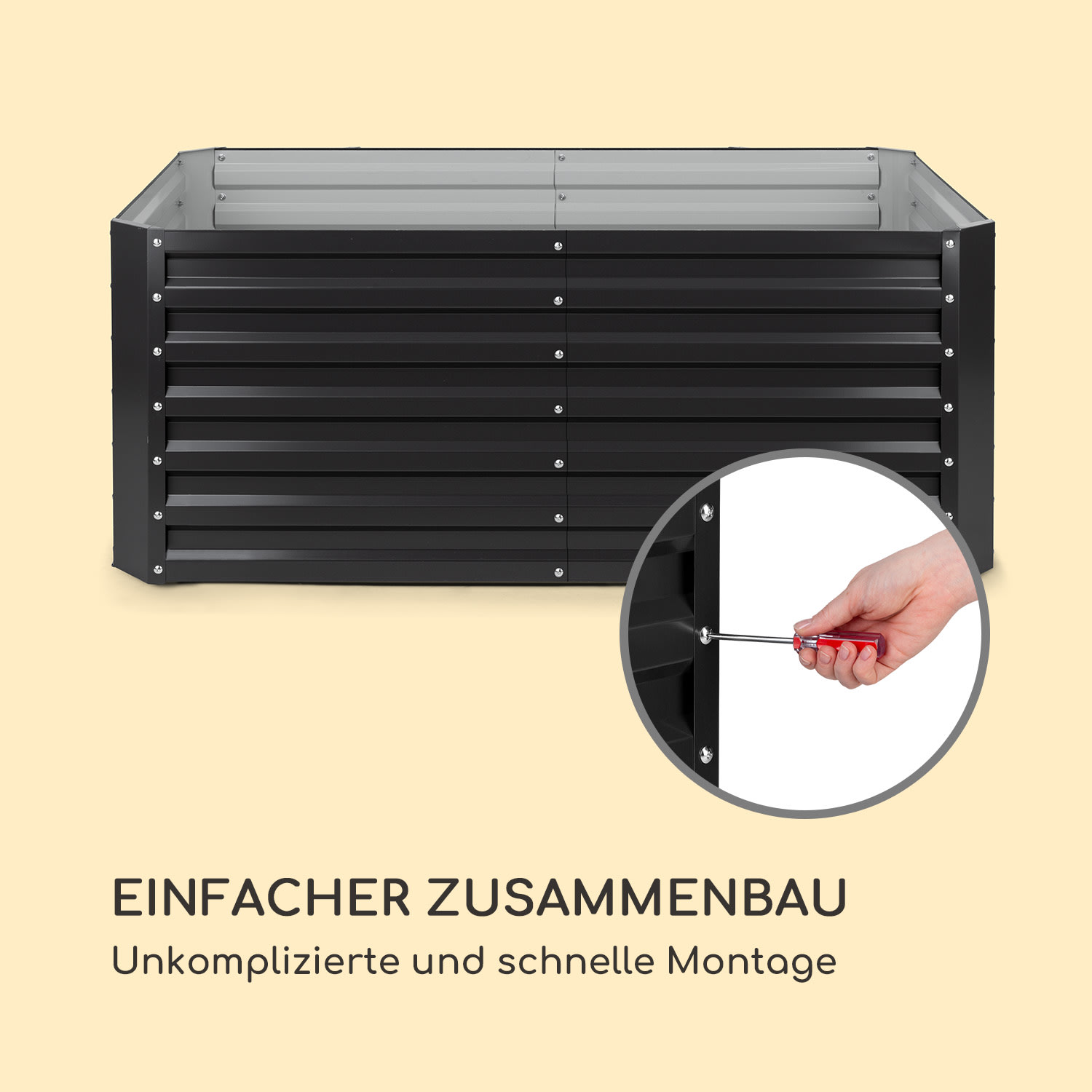 High Grow Straight Hochbeet 200x60x100cm 1200l Stahl 200 x 100 x 60 cm | Anthrazit