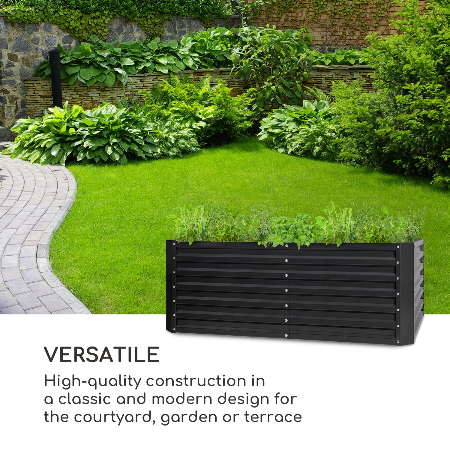 Blum High Grow Straight Jardinera elevada 200 x 60 x 100 cm 1200 litros acero 200 x 100 x 60 cm | Antracita