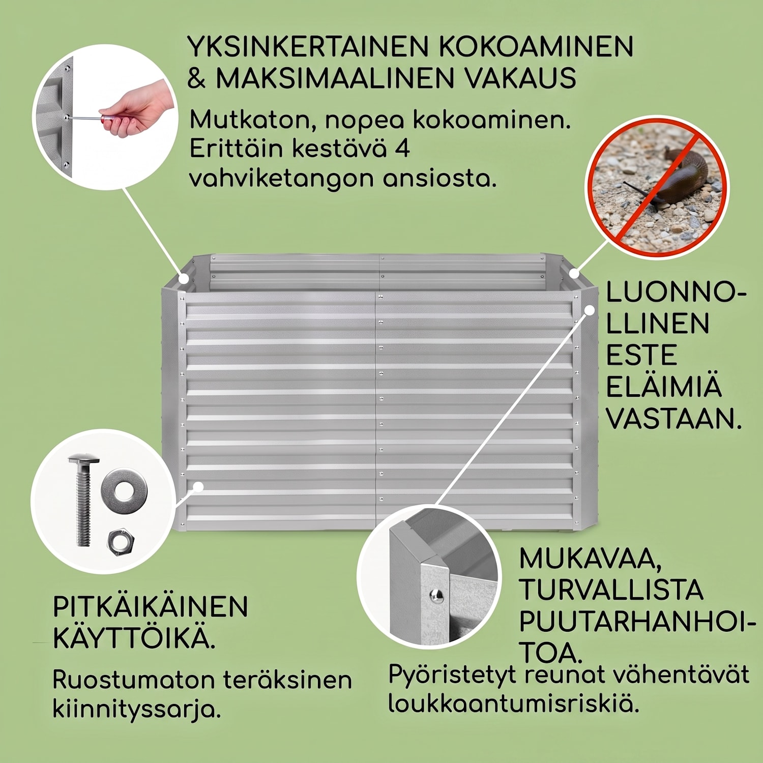 Blum High Grow Straight, kohopenkki, 200 x 90 x 100 cm, 1800 l, teräs 200 x 100 x 90 cm | Hopea