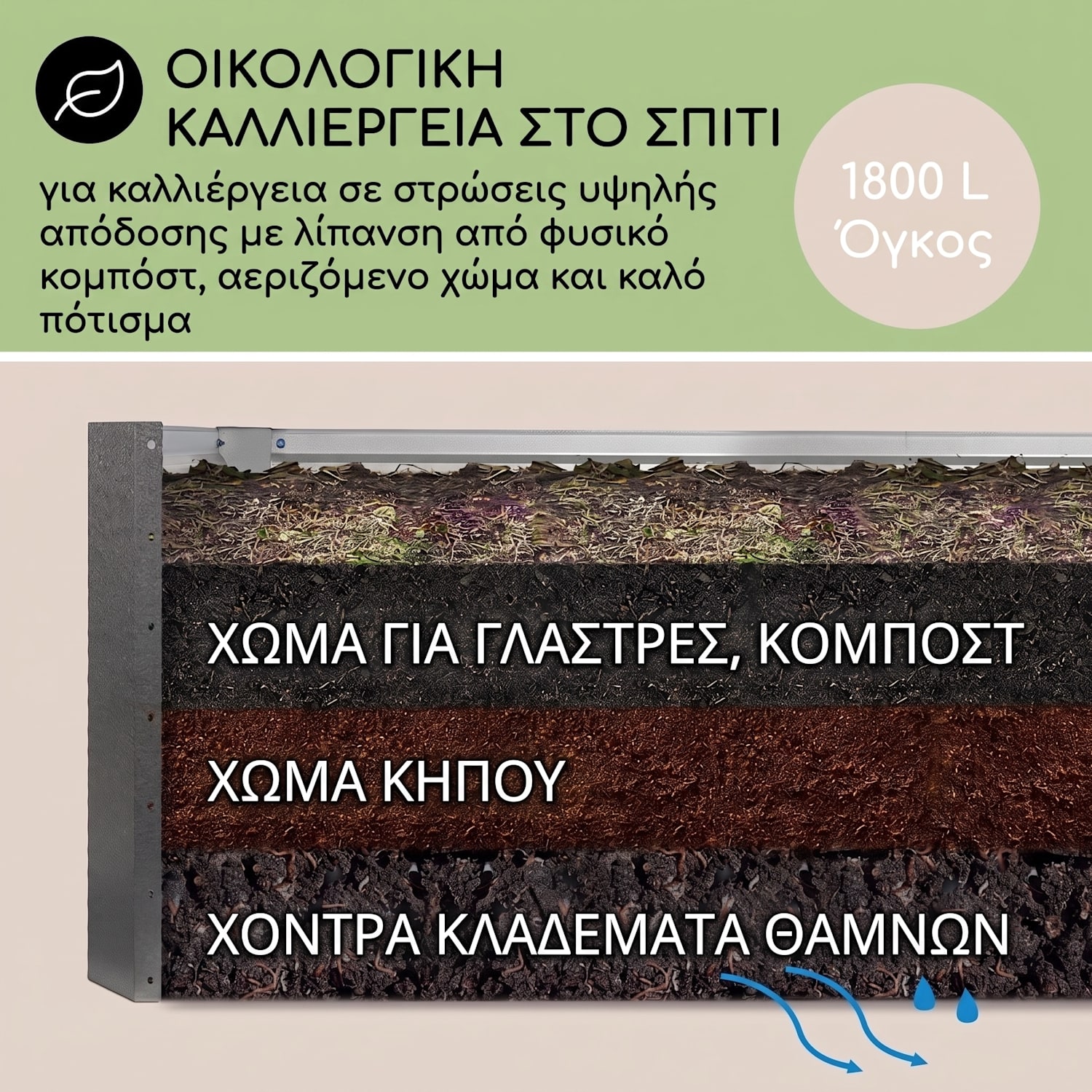 Terrabox 200x100x90 cm Υπερυψωμένο Παρτέρι Ασημί 200 x 100 x 90 cm | Ασημί
