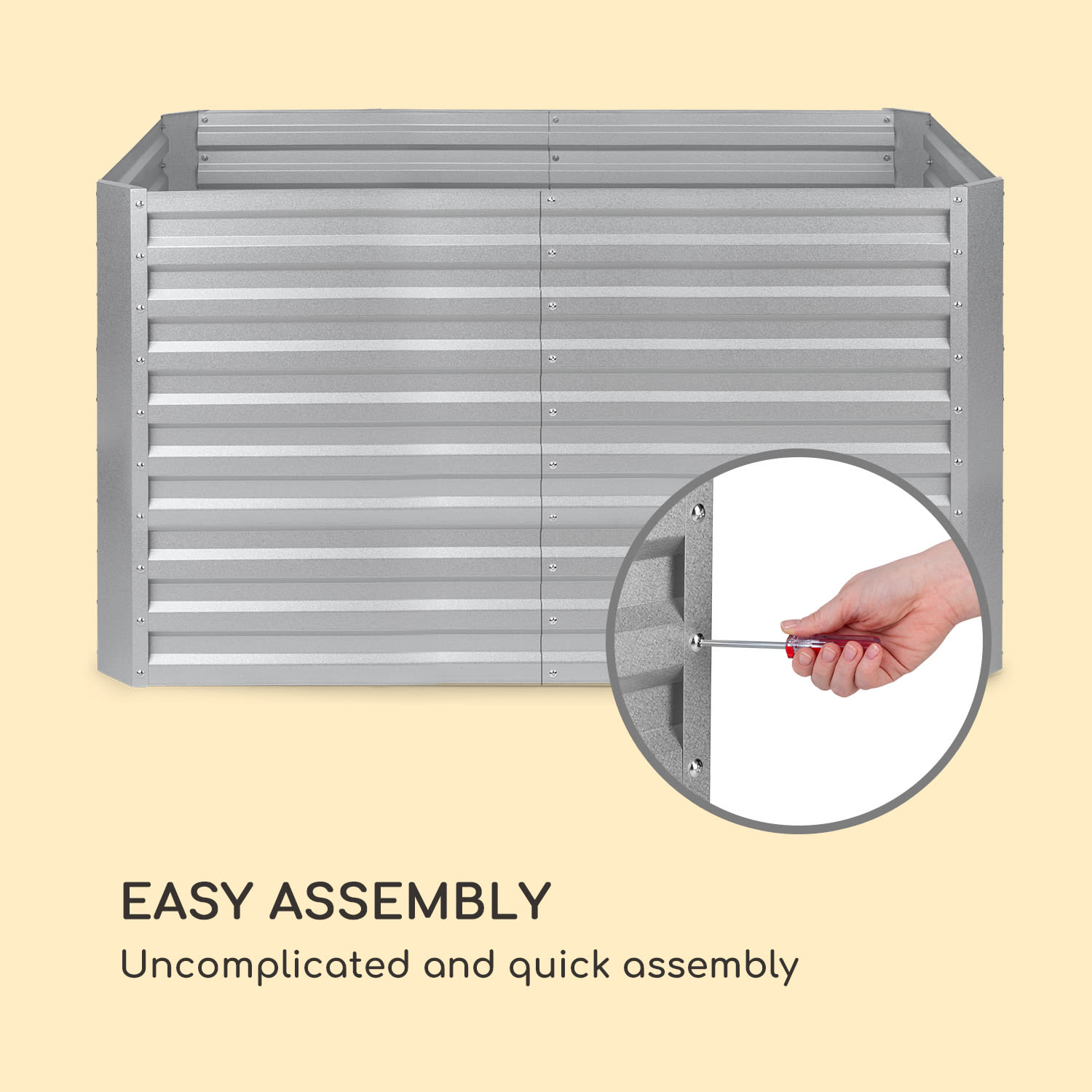 High Grow Straight, podwyższona grządka, 200 x 90 x 100 cm, 1800 l, stal 200 x 100 x 90 cm | Srebrny