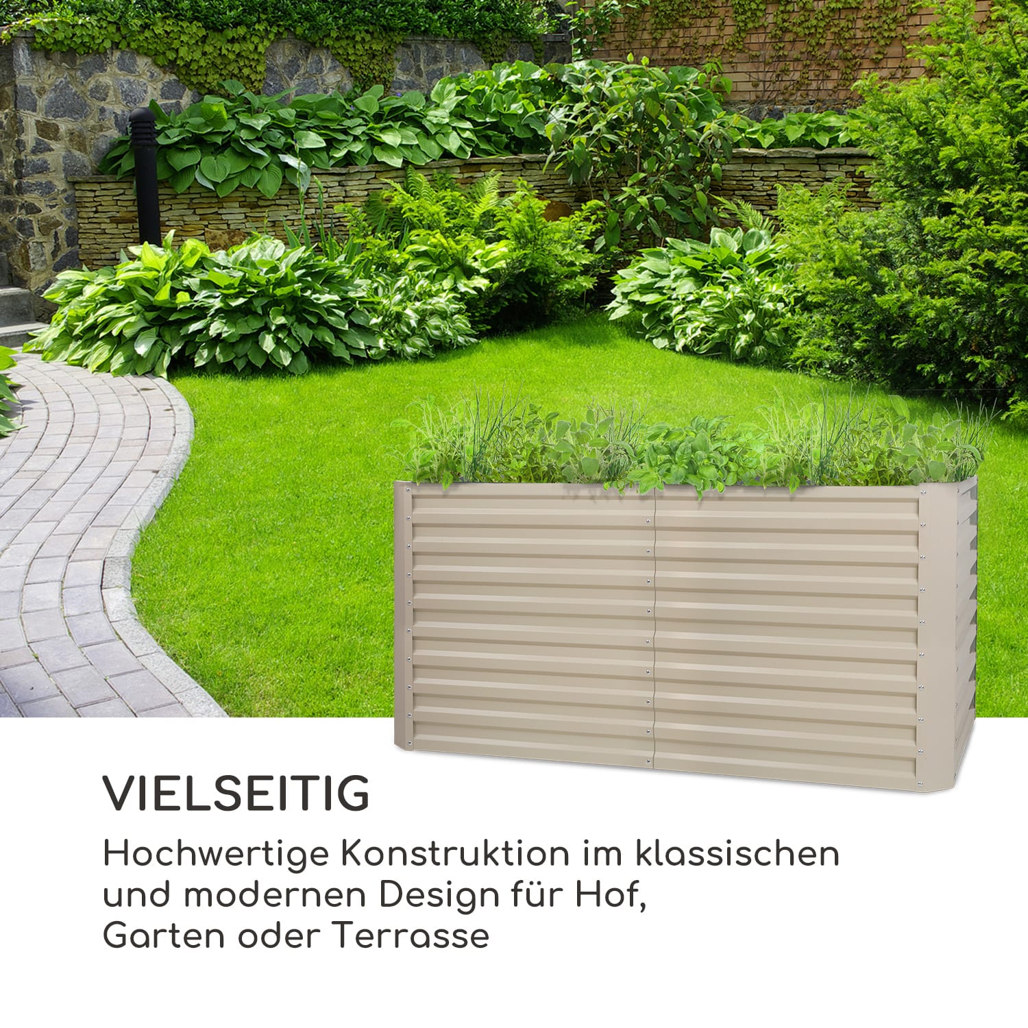 Blum High Grow Straight potager surélevé 200x90x100cm 1800 l acier 