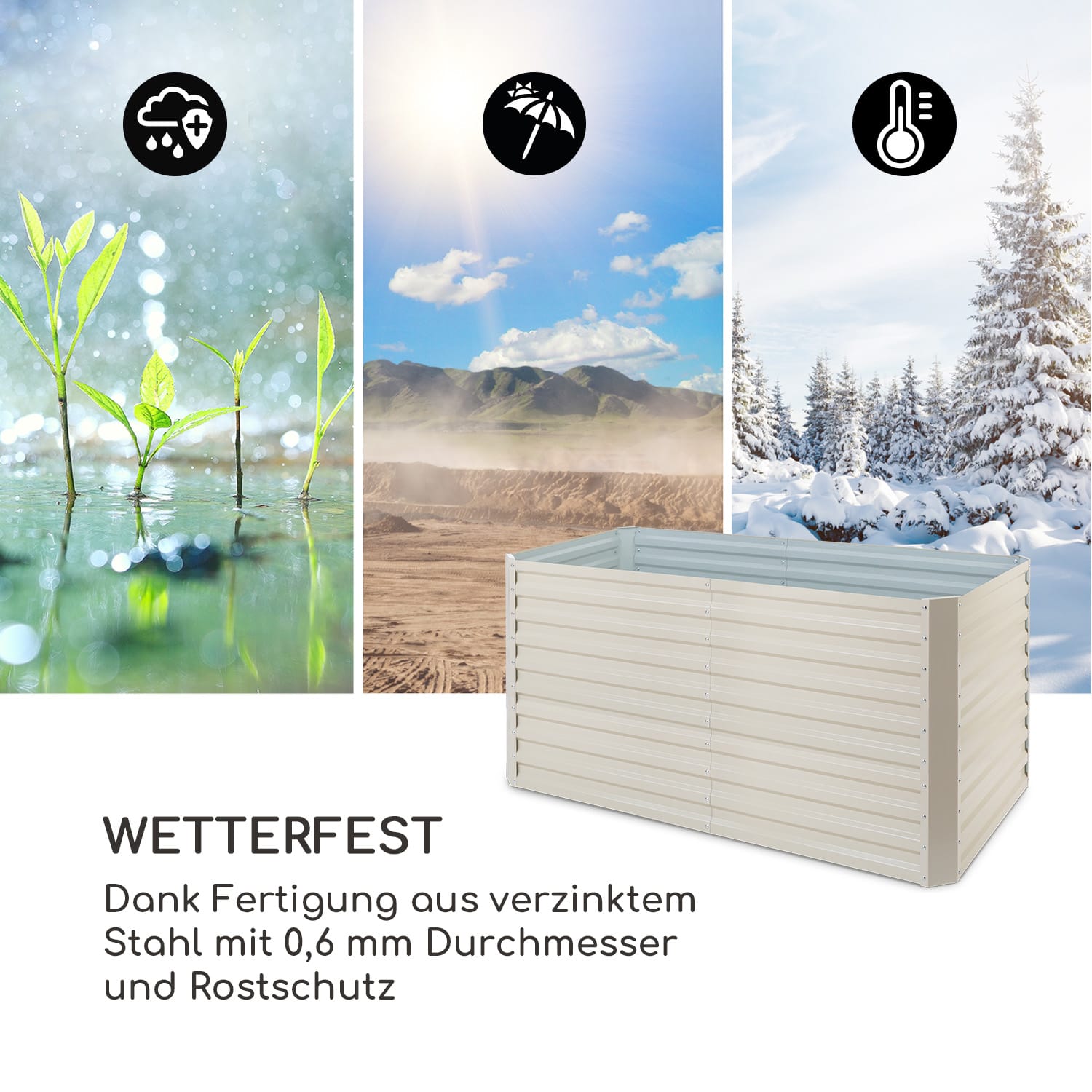 Blum High Grow Straight potager surélevé 200x90x100cm 1800 l acier 