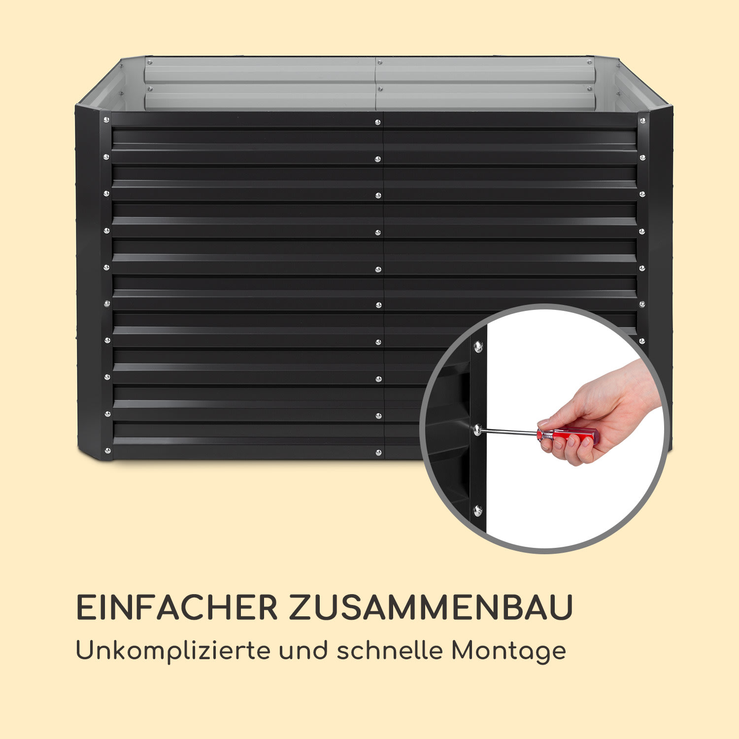 High Grow Straight Hochbeet 200x90x100cm 1800l Stahl 200 x 100 x 90 cm | Anthrazit