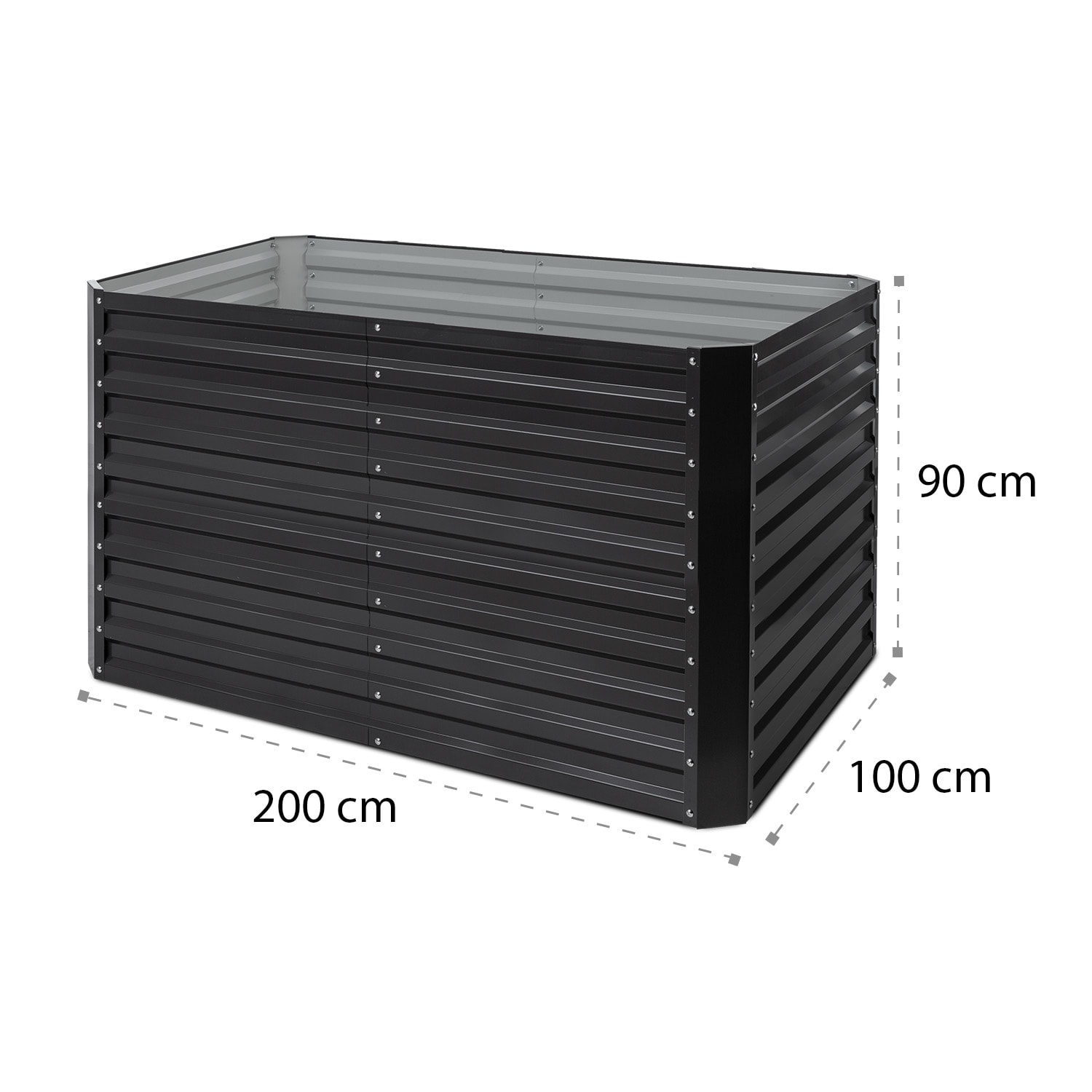 Blum High Grow Straight Macetero elevado 200x90x100cm 1800l Acero inoxidable 200 x 100 x 90 cm | Antracita