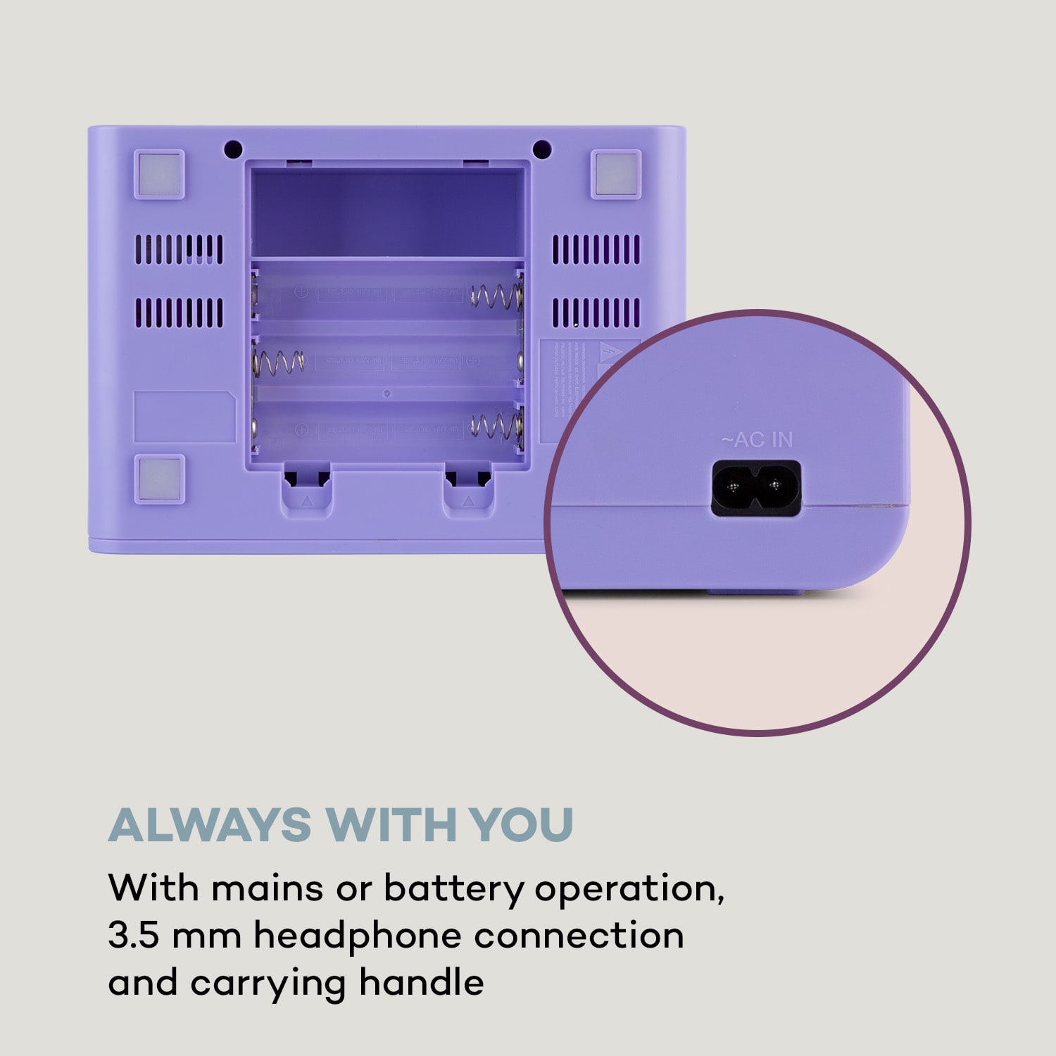 Kidsbox ZOO, CD boombox, CD lejátszó, BT, USB, LC kijelző, állatok, lila