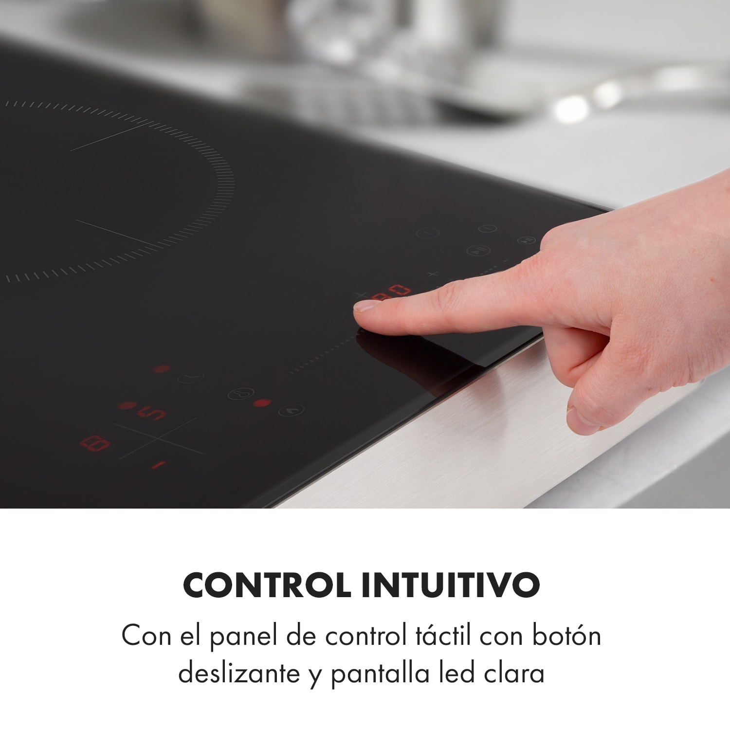 TrinityCook Placa de inducción 3400W Control táctil Cristal 