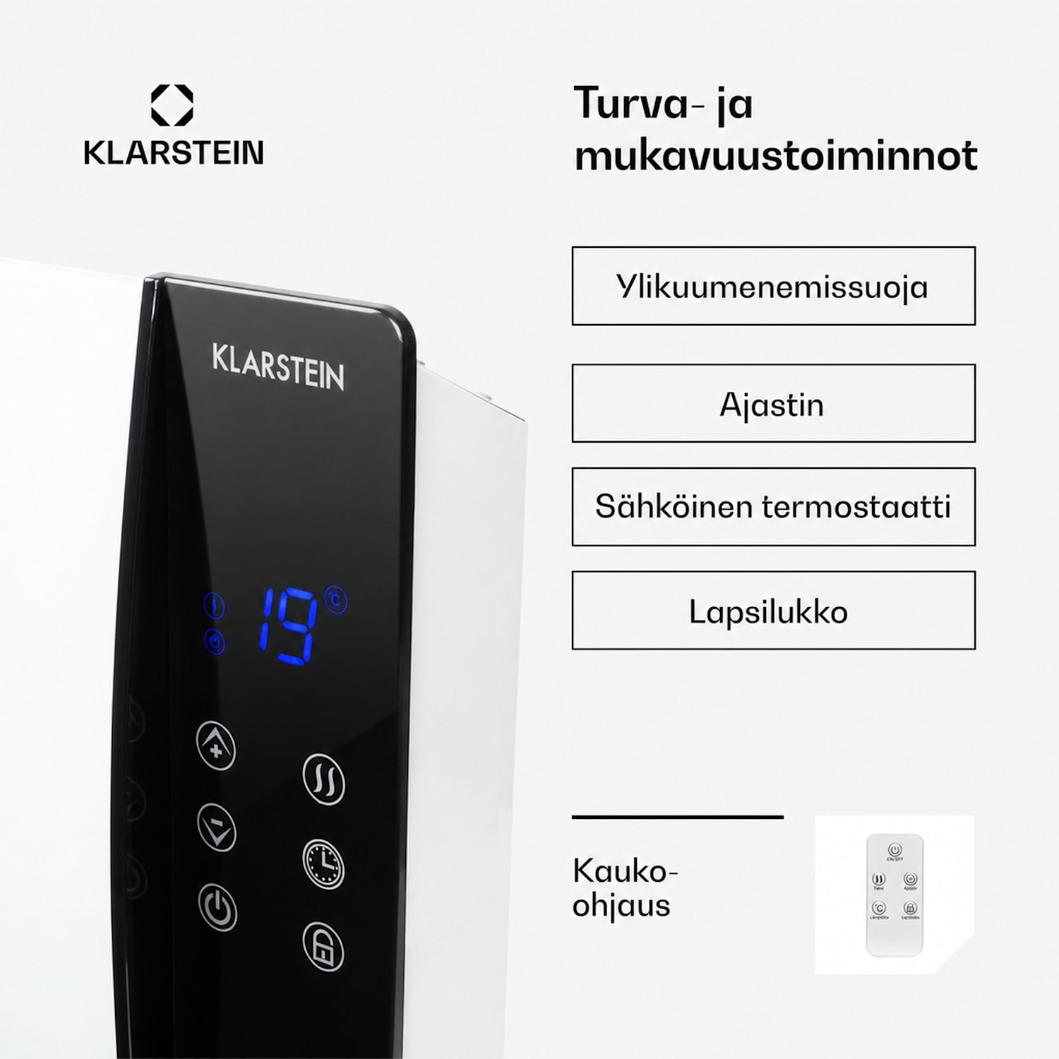 Lindholm, konvektorilämmitin, termostaatti, ajastin, 2000 W Valkoinen