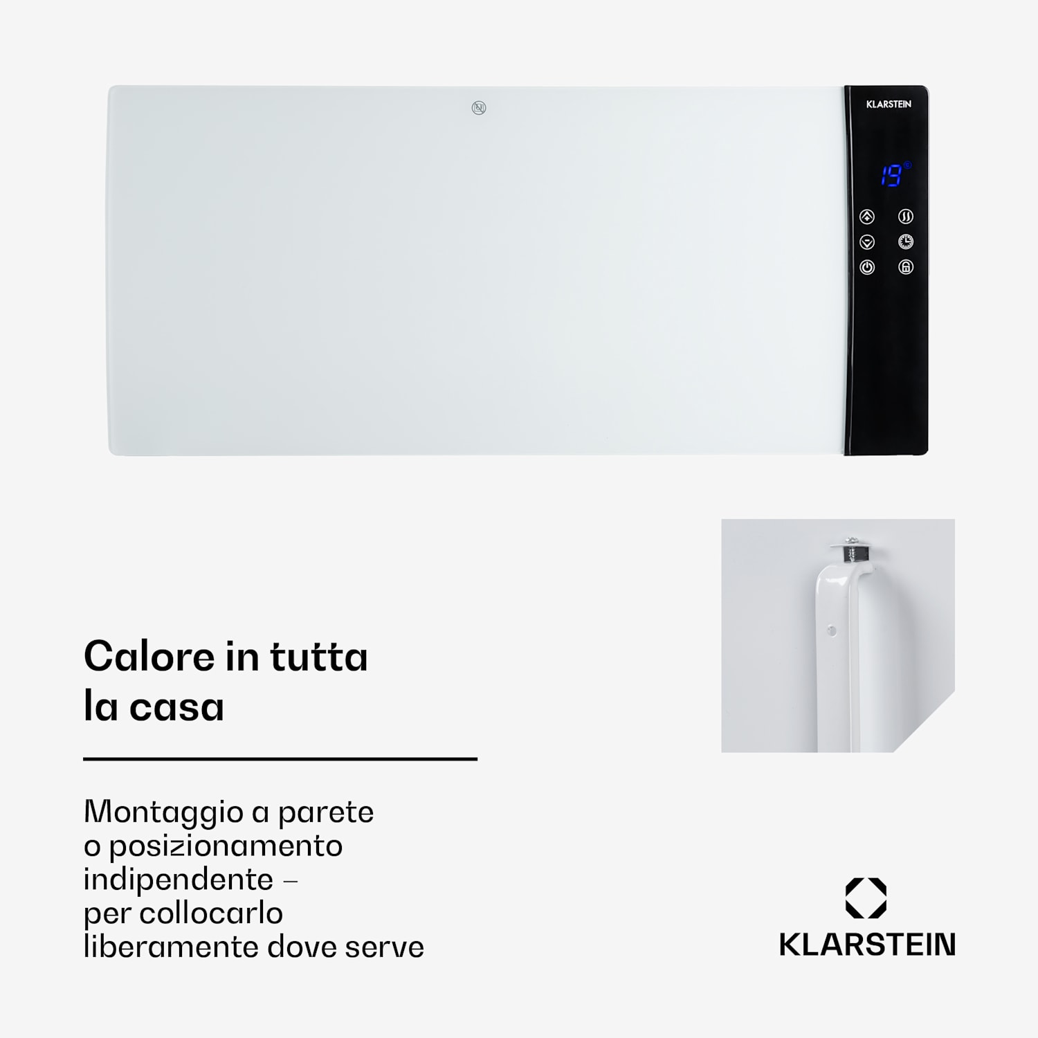Lindholm, riscaldatore a convezione, termostato, timer, 2000W Bianco