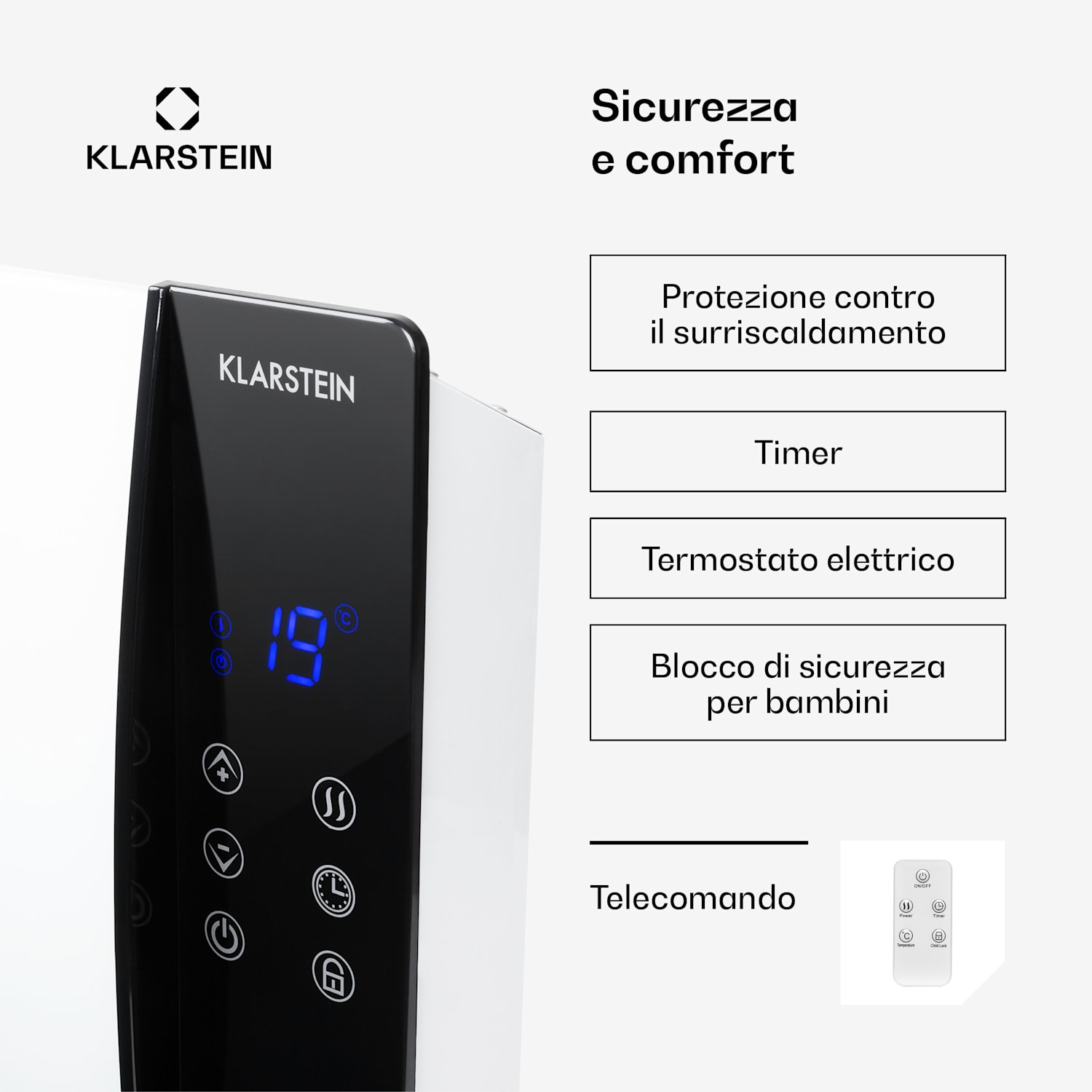 Lindholm, riscaldatore a convezione, termostato, timer, 2000W Bianco