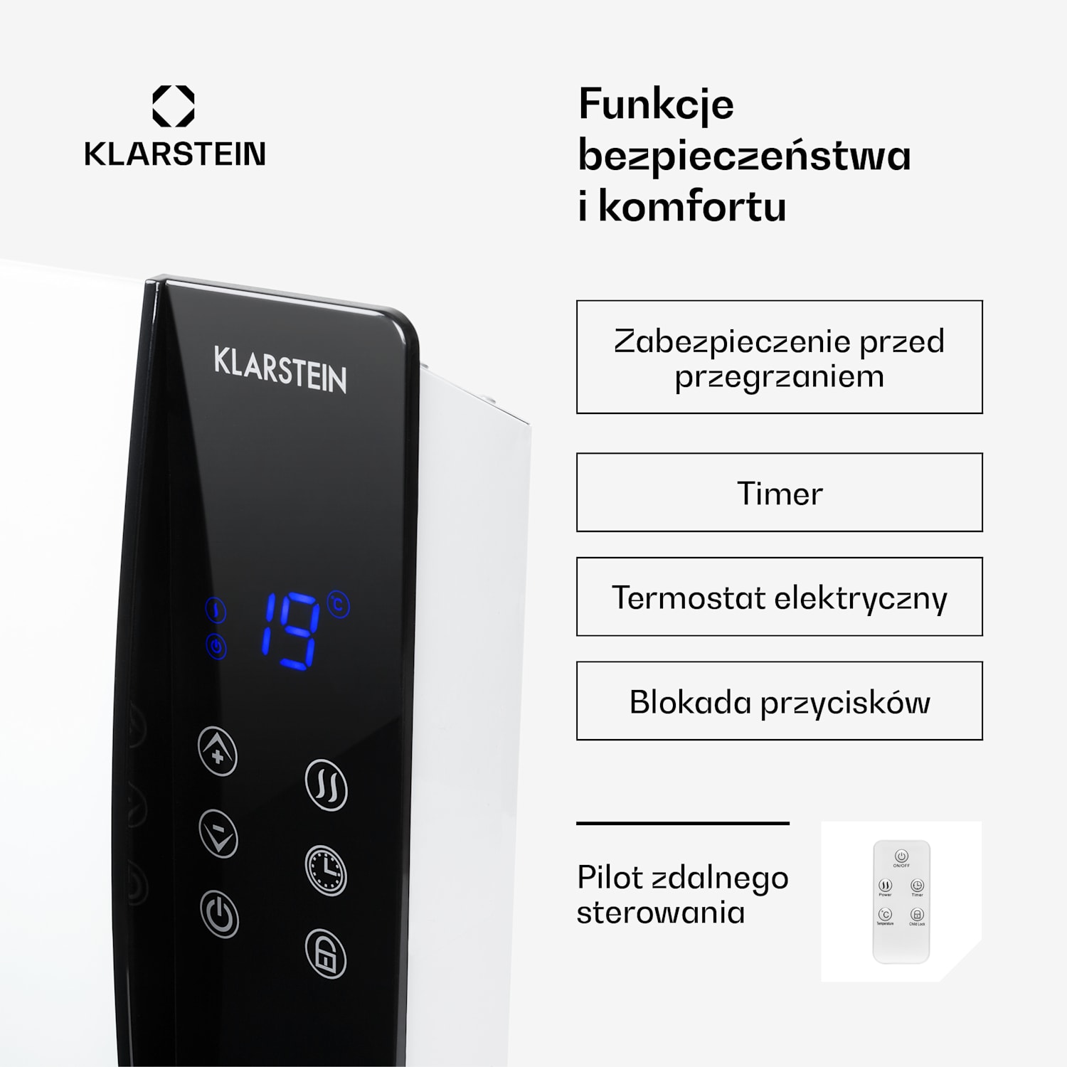 Lindholm, grzejnik konwekcyjny, termostat, timer, 2000 W Biały