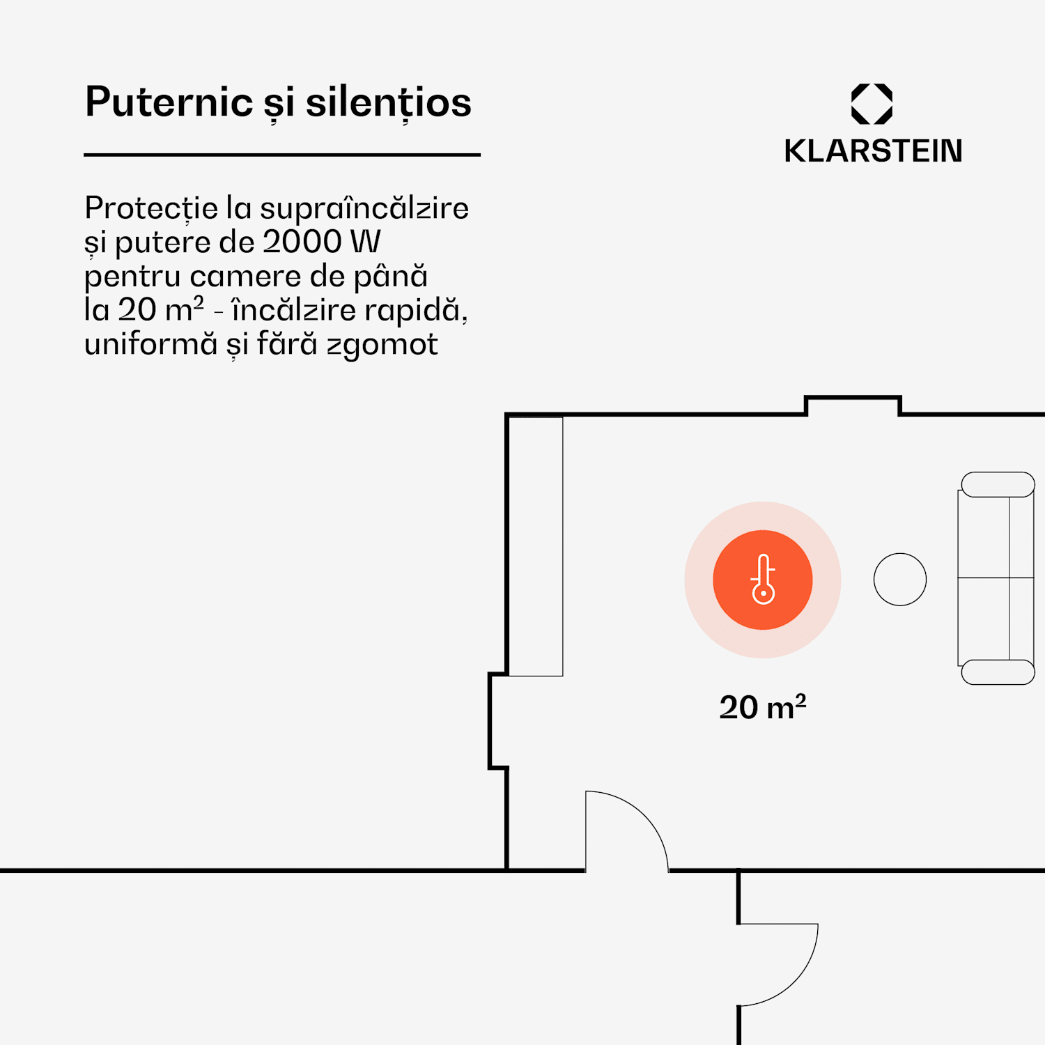 Lindholm, încălzitor prin convecție, termostat, temporizator, 2000 W Alb