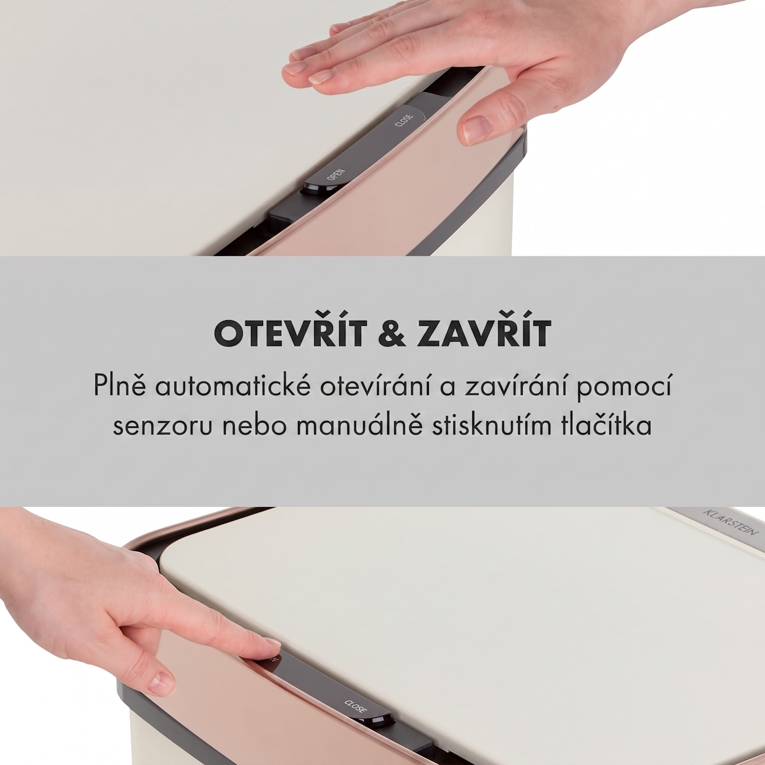 Royal Trash Rose Gold, odpadkový koš se senzorem, 72 l, ušlechtilá ocel, růžovozlatá Růžově zlatá metalíza