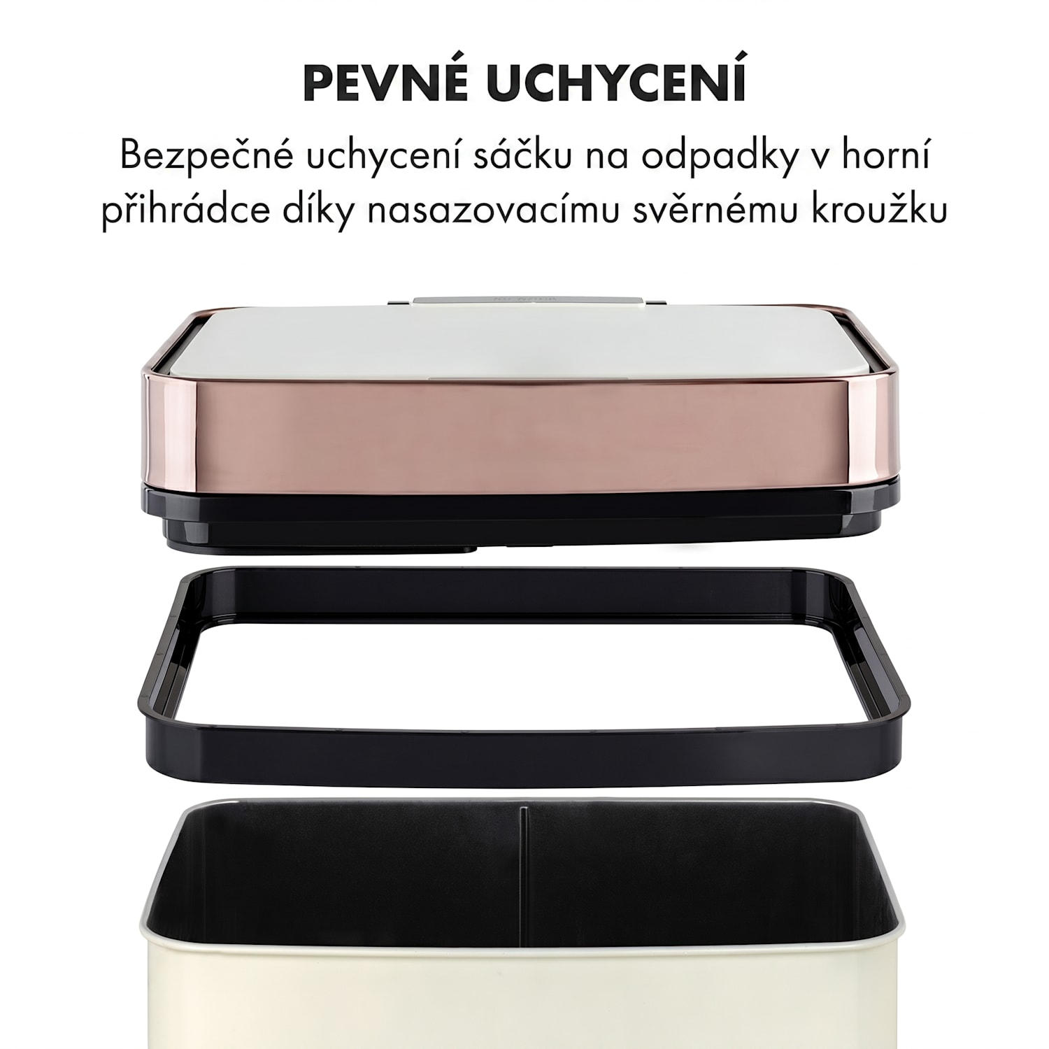 Royal Trash Rose Gold, odpadkový koš se senzorem, 72 l, ušlechtilá ocel, růžovozlatá Růžově zlatá metalíza