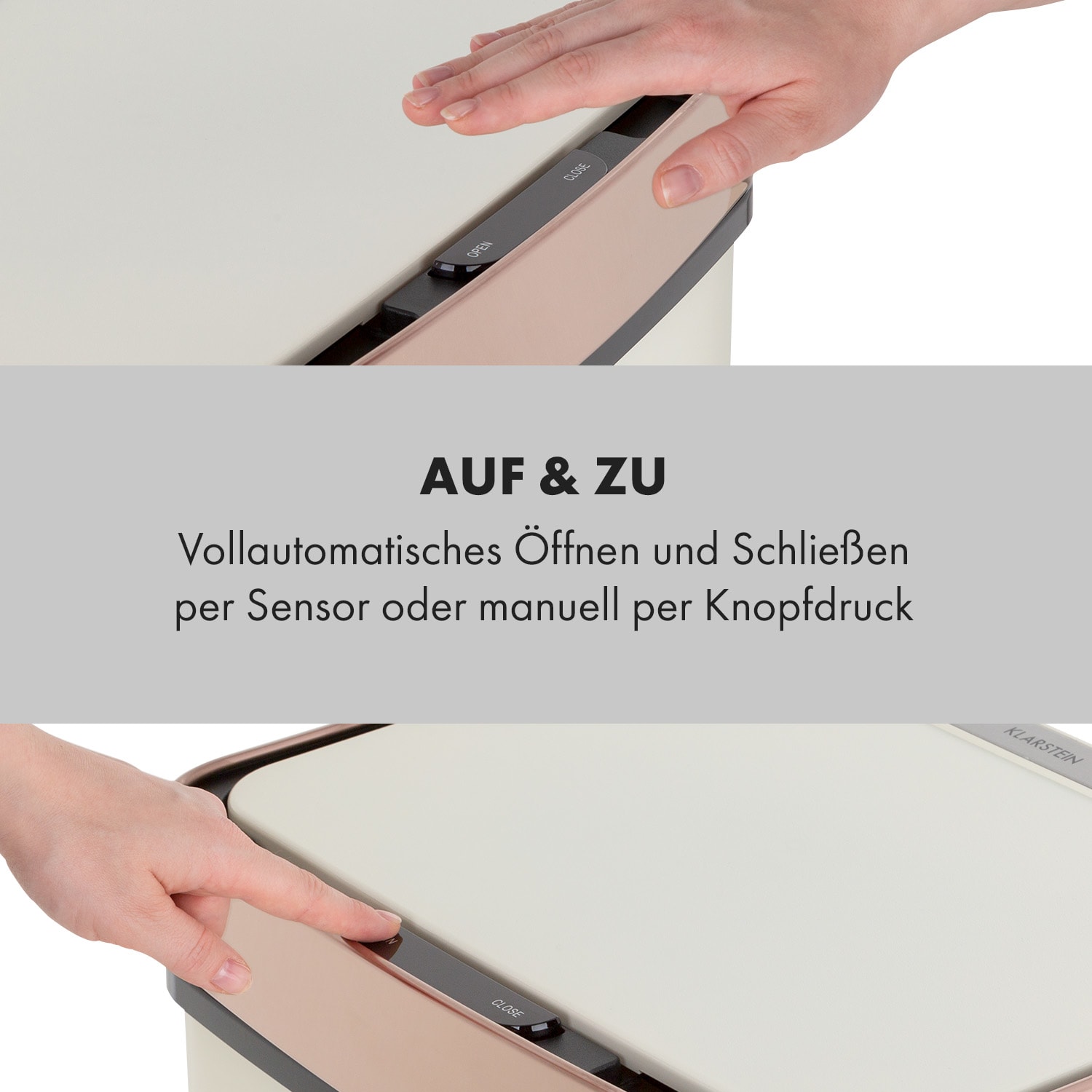 Royal Trash Rose Gold Sensor-Mülleimer 72 Liter Edelstahl Roségold-Metallic