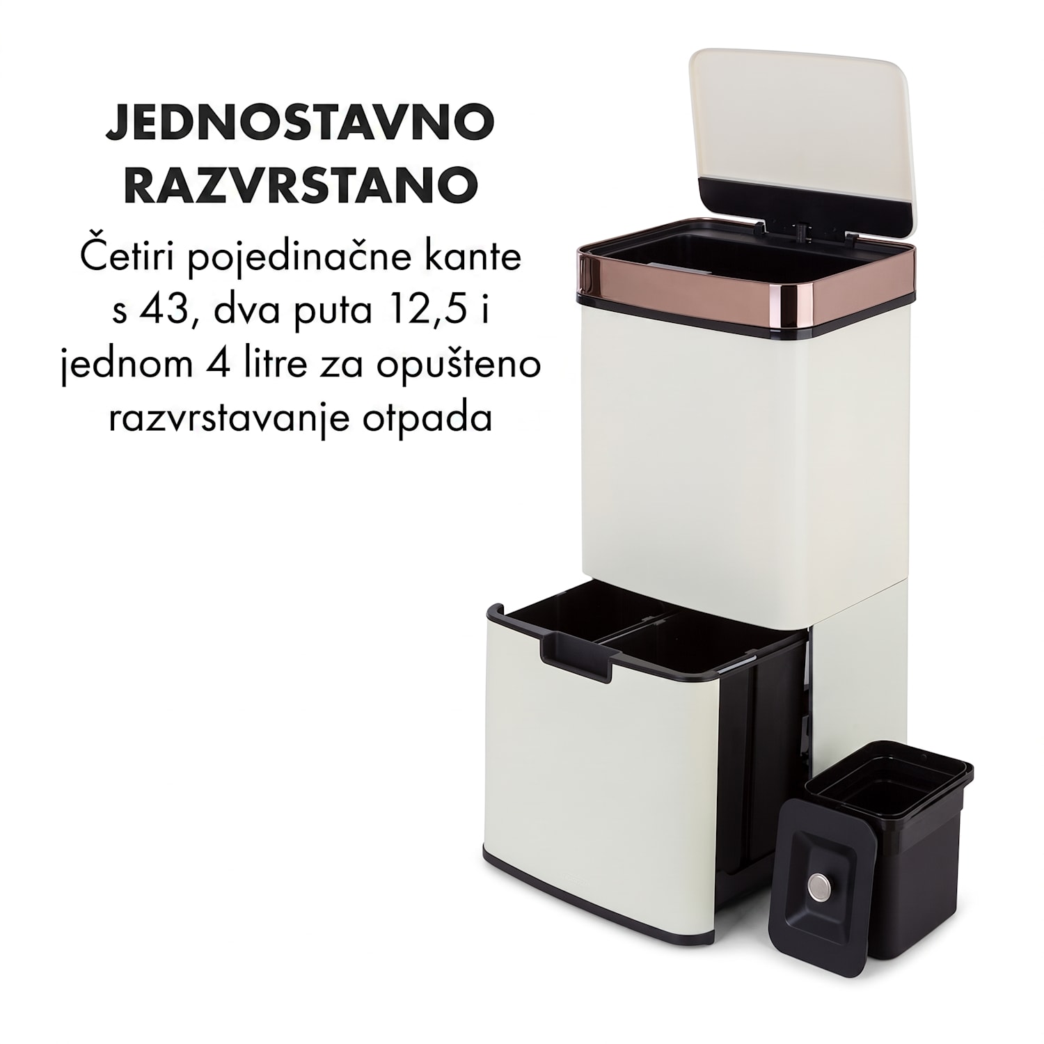 Royal Trash Rose Gold, kanta za smeće sa senzorom, 72 l, nehrđajući čelik, ružičasto zlatna Ružičasto-zlatna metalik