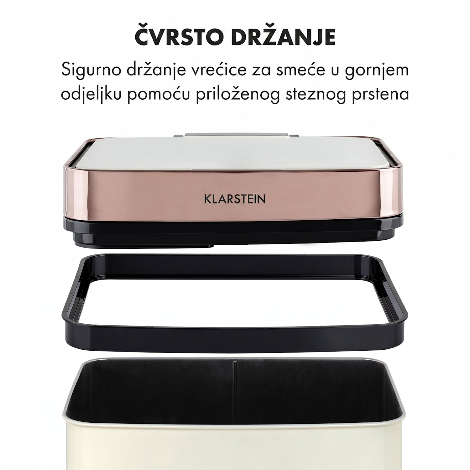 Royal Trash Rose Gold, kanta za smeće sa senzorom, 72 l, nehrđajući čelik, ružičasto zlatna Ružičasto-zlatna metalik