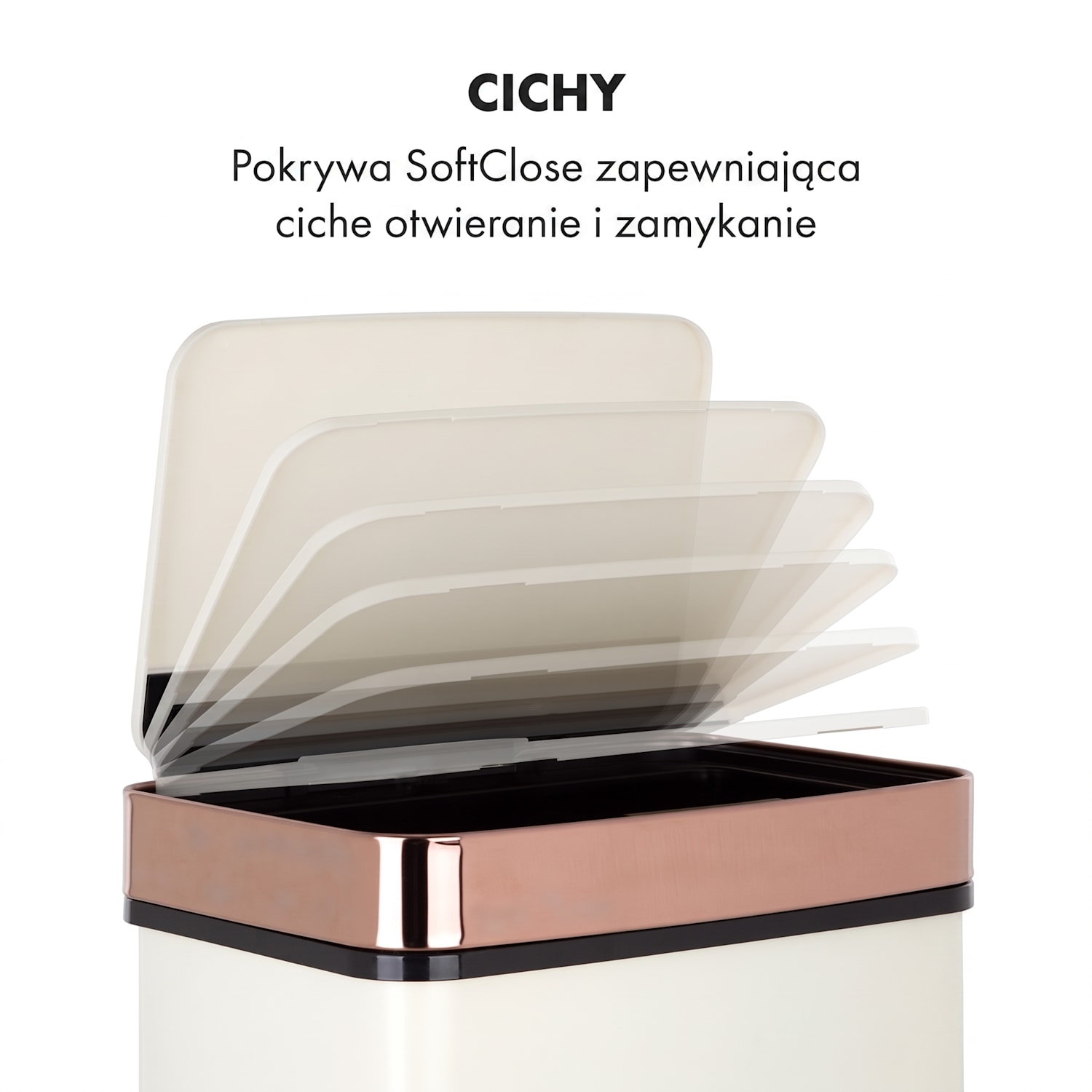 Royal Trash Rose Gold, kosz na śmieci z czujnikiem, 72 l, stal szlachetna, różowo-złoty Różowe Złoto Metaliczne