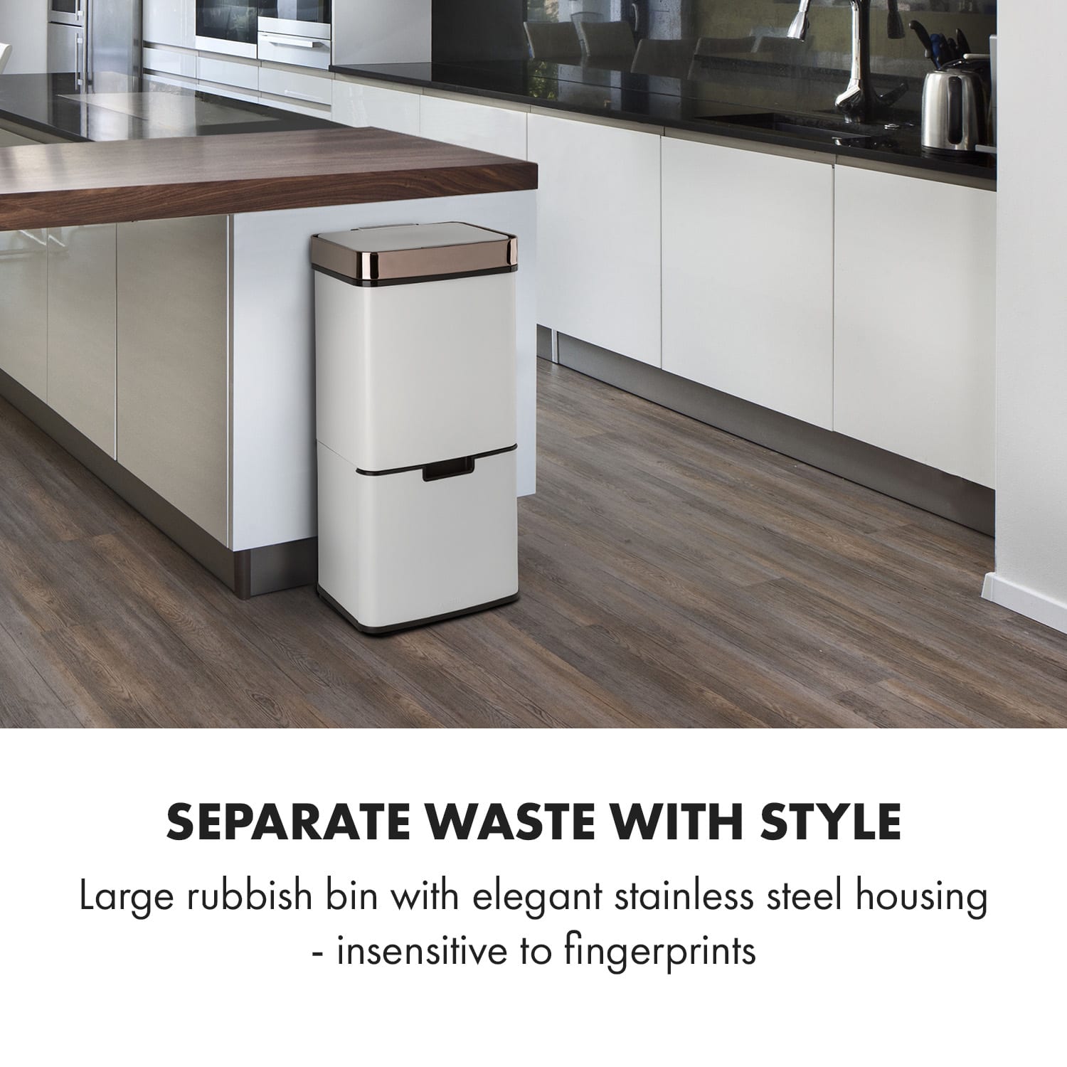 Royal Trash Rose Gold Cubo de basura con sensor 72 litros acero inoxidable color oro rosa Oro Rosa Metálico